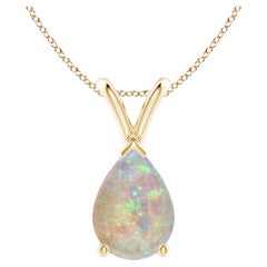 ANGARA Colgante solitario de ópalo natural en forma de pera de 1,15 ct en oro amarillo de 14 quilates