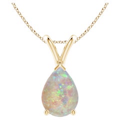 ANGARA Natural Pear-Shaped 1.15ct Opal Solitaire Pendant in 14K Yellow Gold