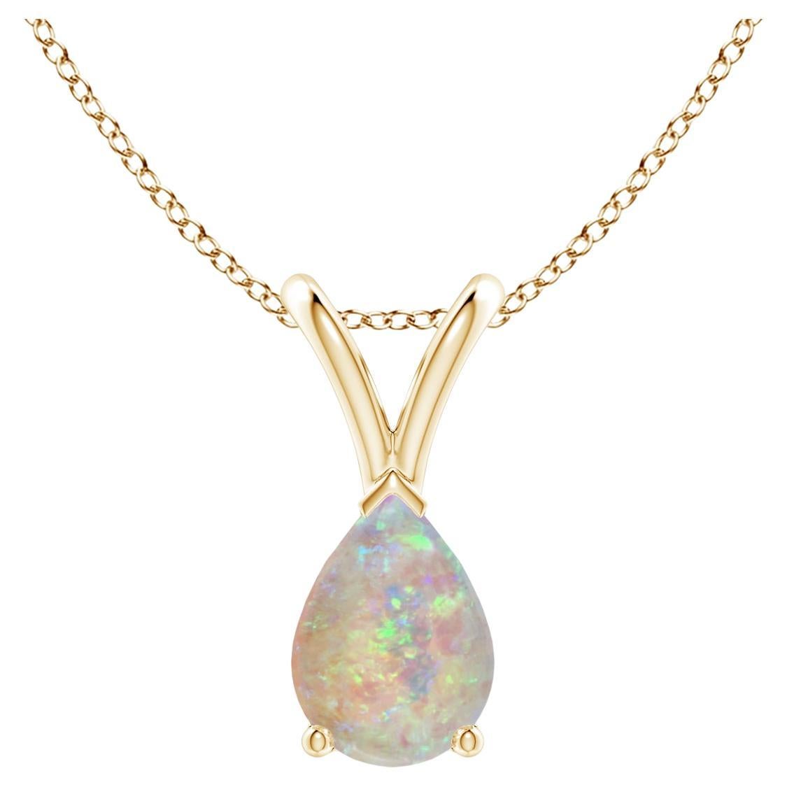 ANGARA Natural Pear-Shaped 0.42ct Opal Solitaire Pendant in 14K Yellow Gold