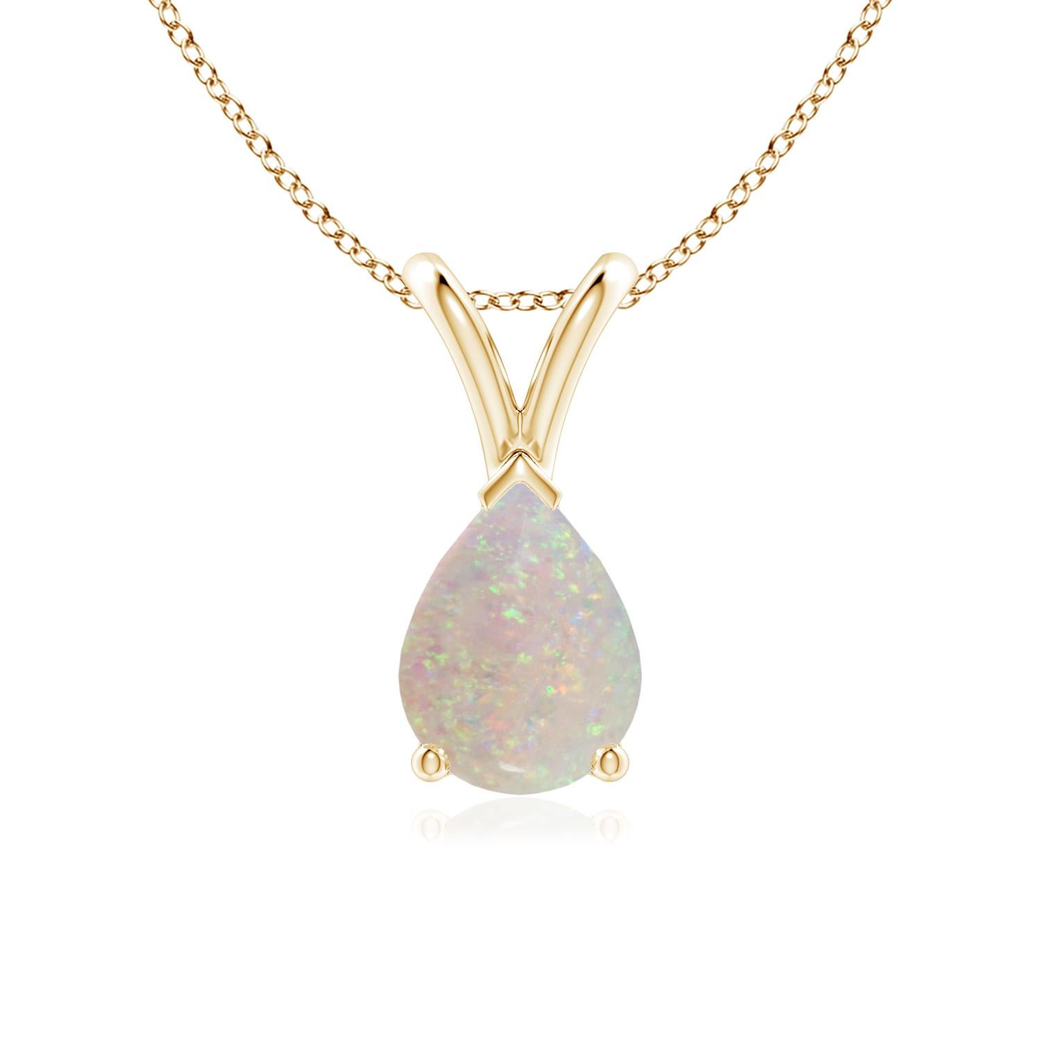 ANGARA Natural Pear-Shaped 0.70ct Opal Solitaire Pendant in 14K Yellow Gold