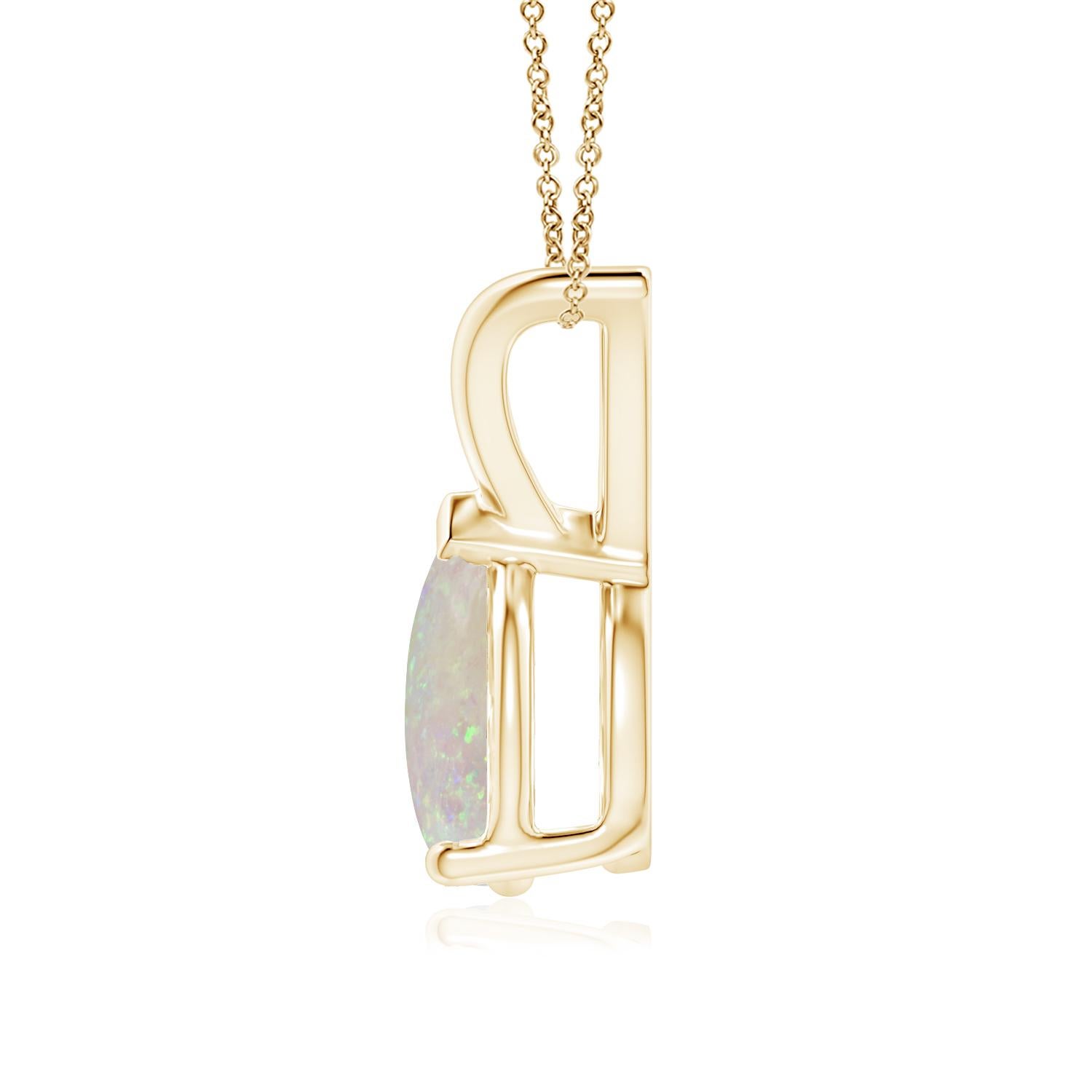 Taille cabochon ANGARA Pendentif solitaire en or jaune 14 carats avec opale naturelle en forme de poire de 0,90 carat en vente