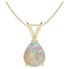 ANGARA Natural Pear-Shaped 0.90ct Opal Solitaire Pendant in 14K Yellow Gold