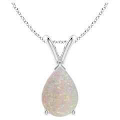 ANGARA Natural V-Bale Pear-Shaped 1.15ct Opal Solitaire Pendant in Platinum