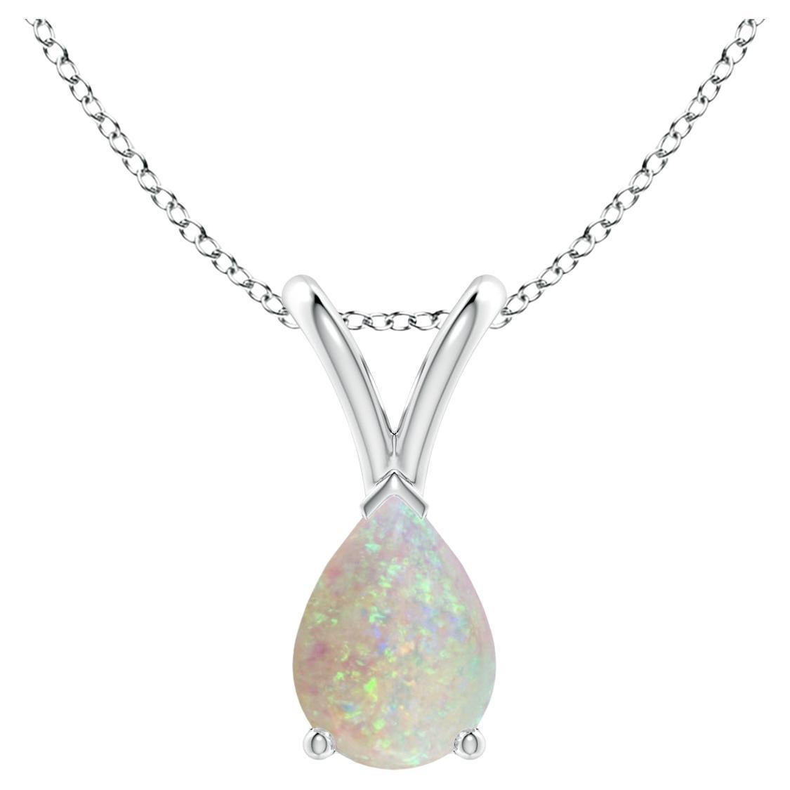 ANGARA Natural V-Bale Pear-Shaped 0.42ct Opal Solitaire Pendant in Platinum For Sale