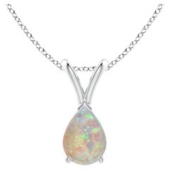ANGARA Natural V-Bale Pear-Shaped 0.42ct Opal Solitaire Pendant in Platinum
