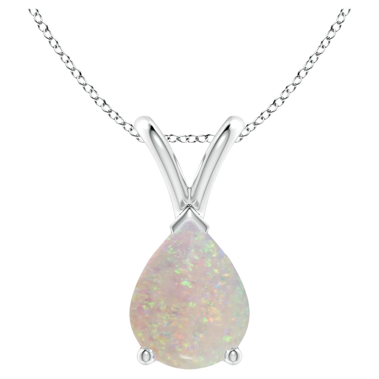 ANGARA Natural V-Bale Pear-Shaped 0.90ct Opal Solitaire Pendant in Platinum