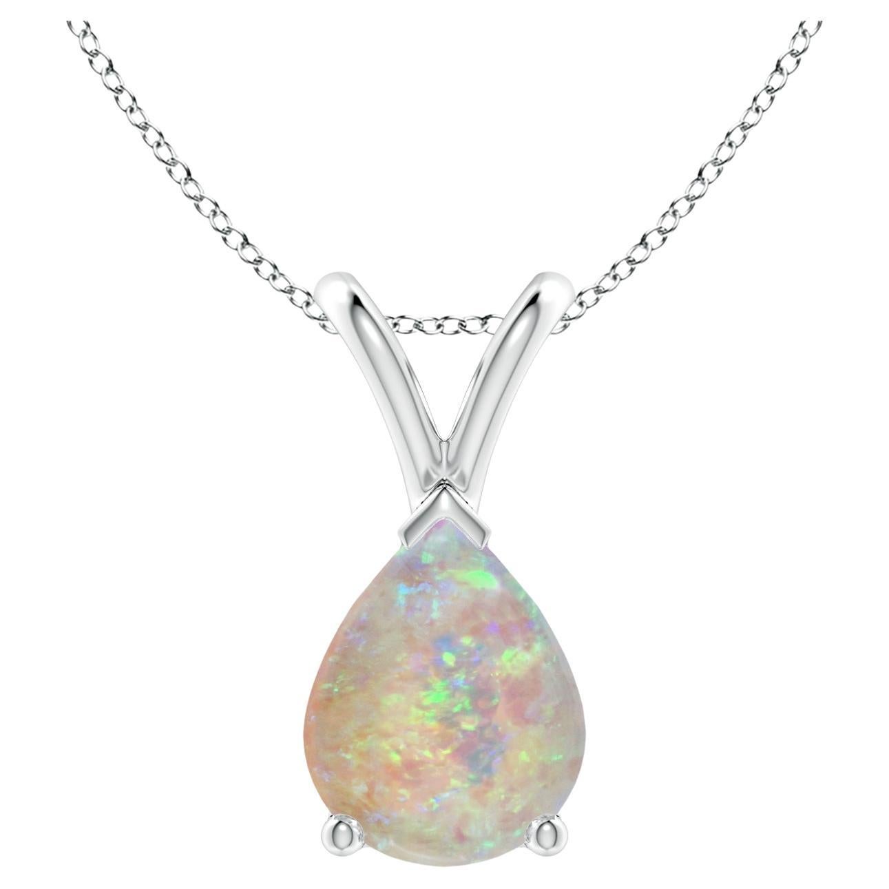 ANGARA Natural V-Bale Pear-Shaped 0.90ct Opal Solitaire Pendant in Platinum