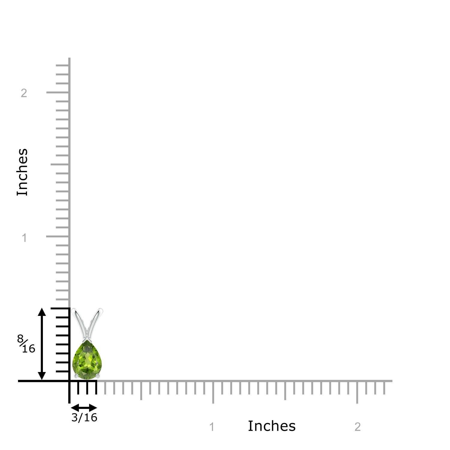 Ciondolo solitario con peridoto naturale a forma di pera in oro bianco 18K In condizioni Nuovo in vendita a Los Angeles, CA