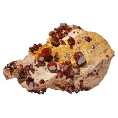 Natural Vanadinite Crystal Cluster on Matrix from Mibladen, Khénifra, Morocco