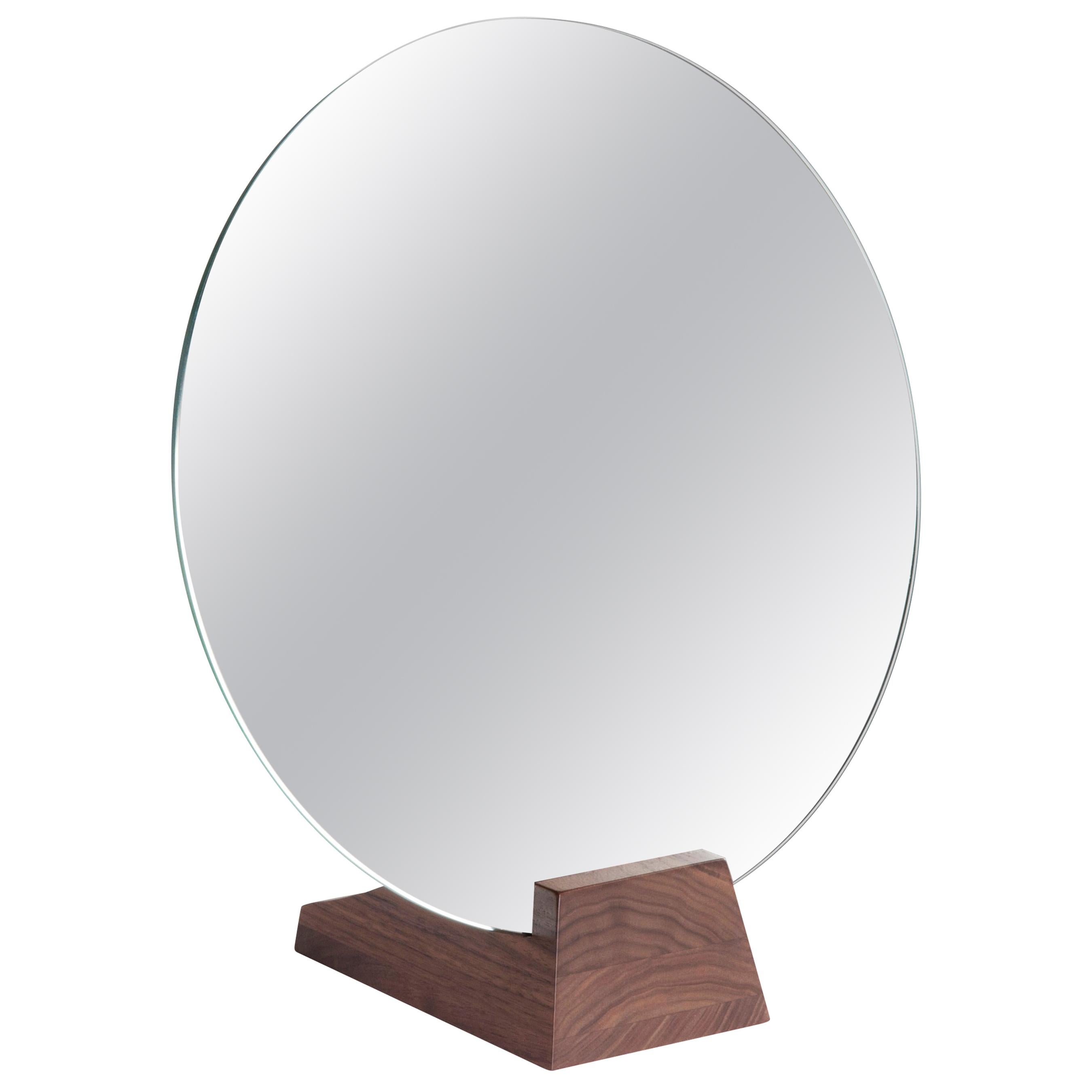 Natural Varnished Walnut "Lalou" Mirror, Jacques Emile Rulhmann