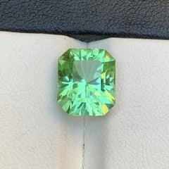 Natural Vibrant Green Peridot 4.69 Carat Emerald Cut Loose Gemstone for Ring