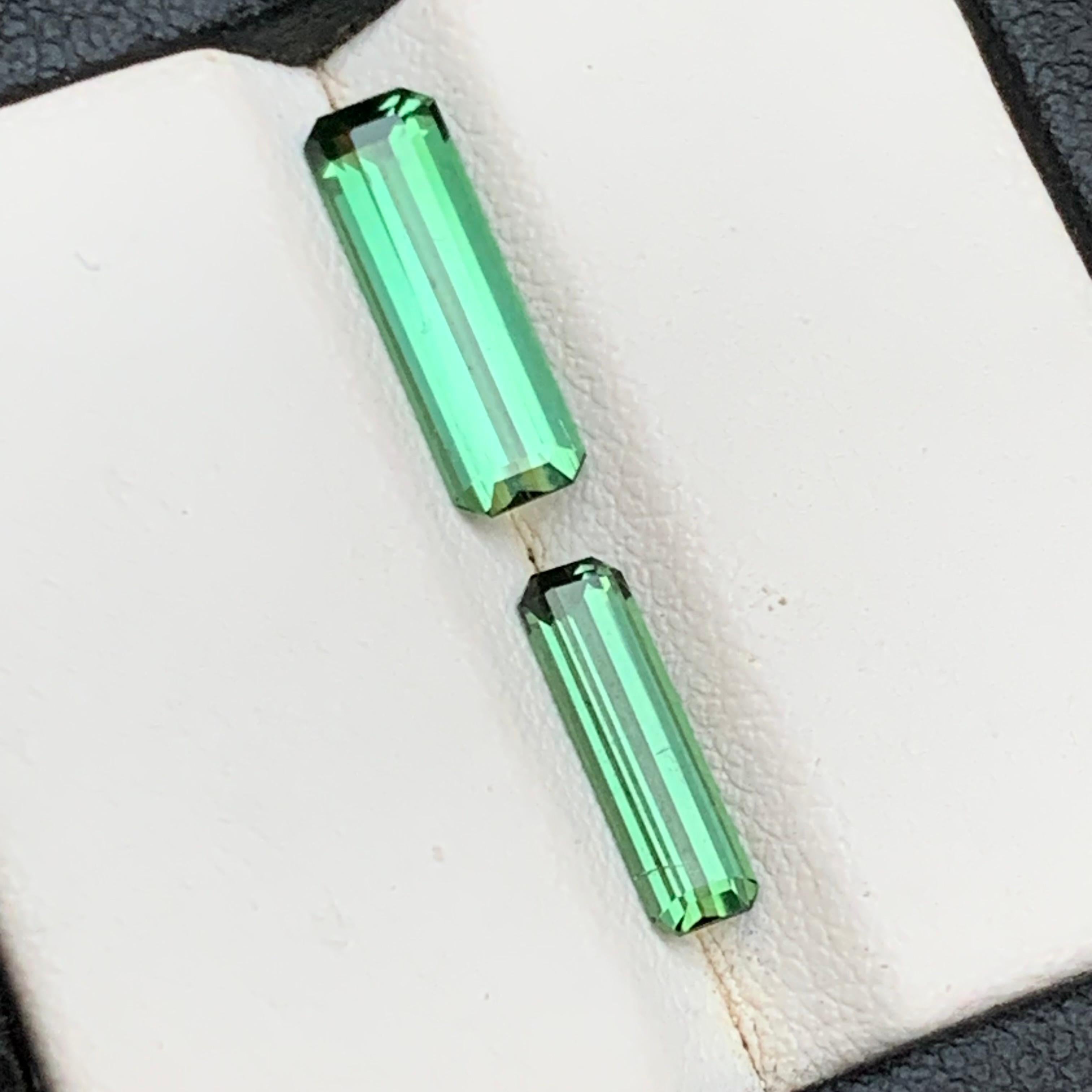 Nature Vibrant Green Tourmaline 2.54 Ct Emerald Cut Loose Gemstones per Jewell in vendita 4