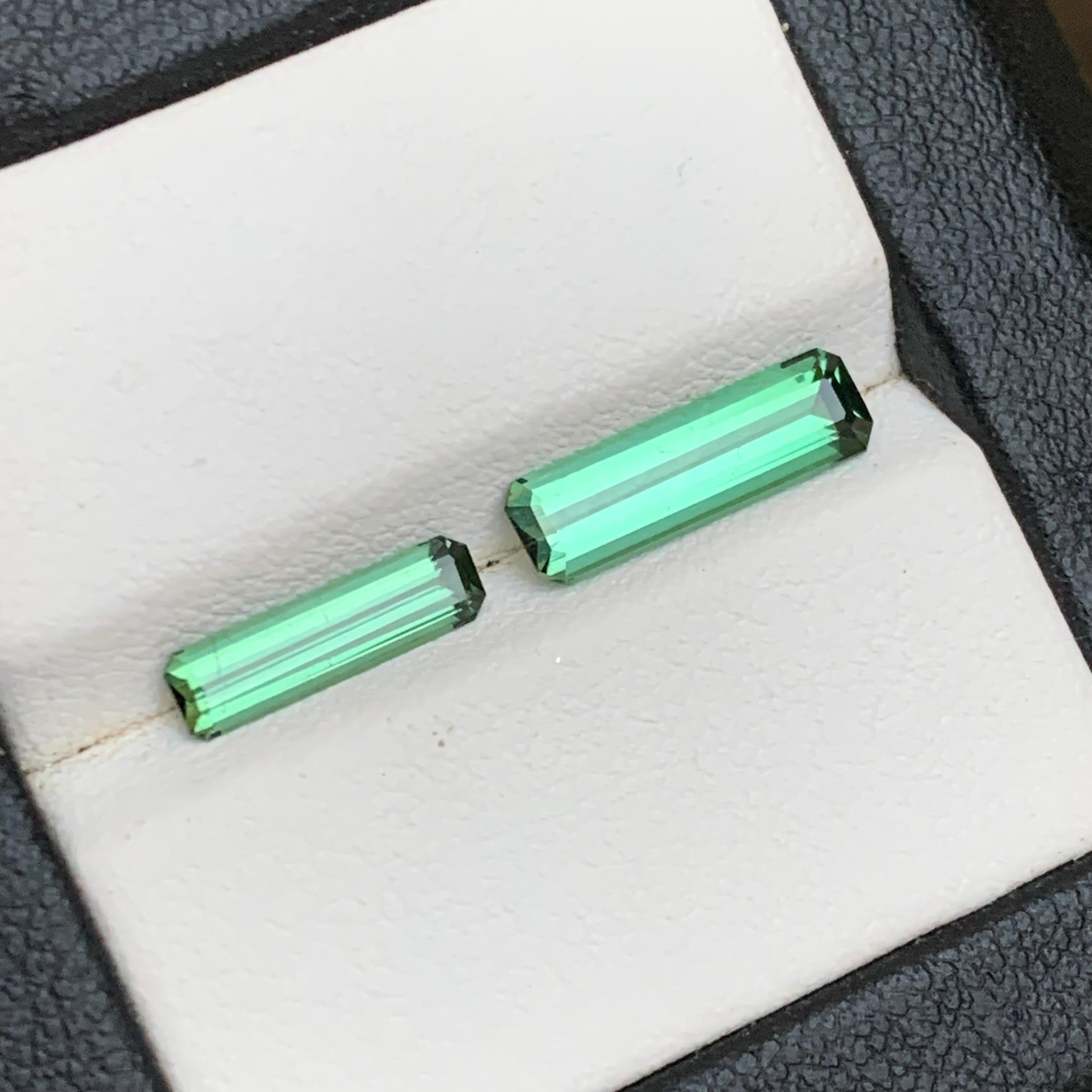 Nature Vibrant Green Tourmaline 2.54 Ct Emerald Cut Loose Gemstones per Jewell in vendita 5