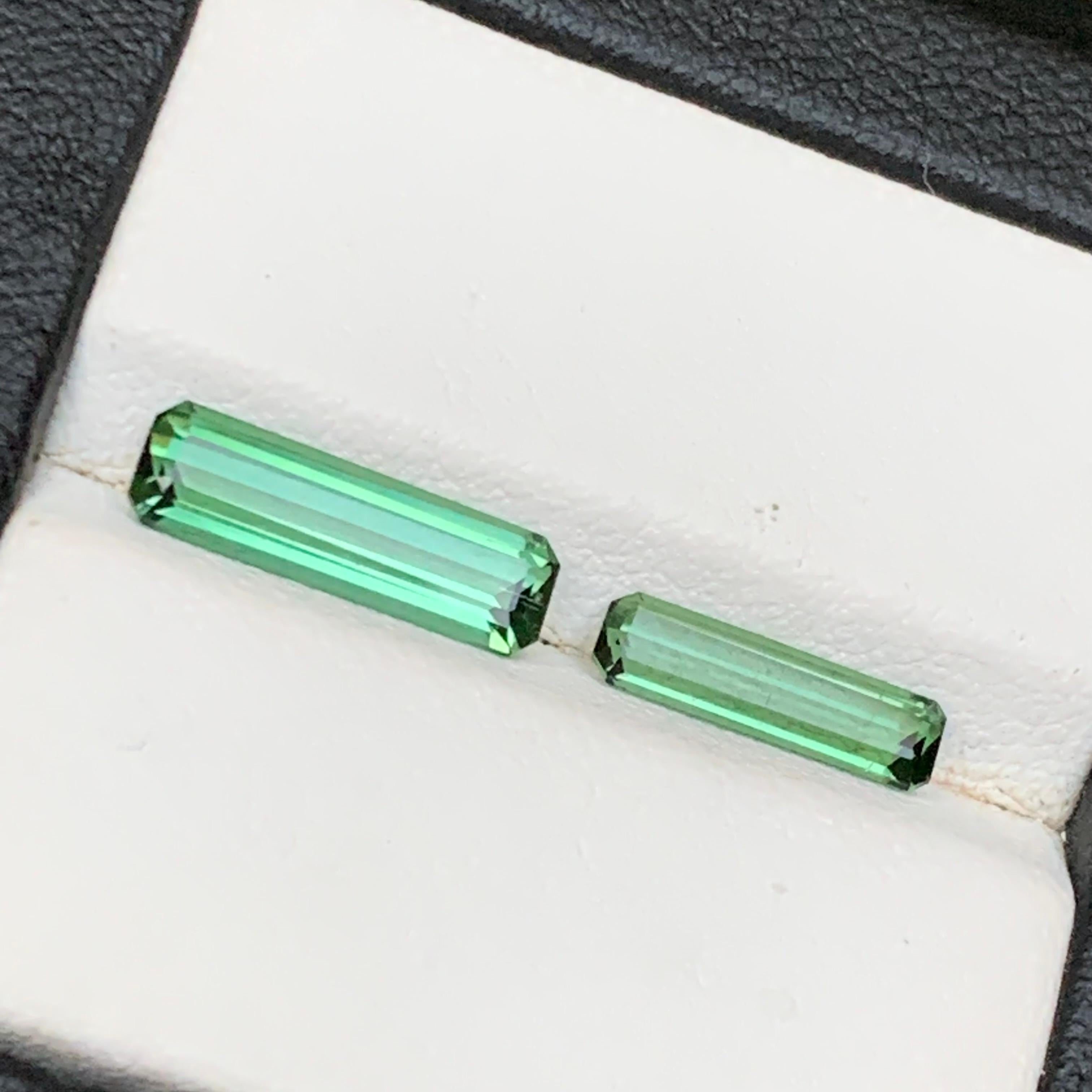 Nature Vibrant Green Tourmaline 2.54 Ct Emerald Cut Loose Gemstones per Jewell in vendita 6
