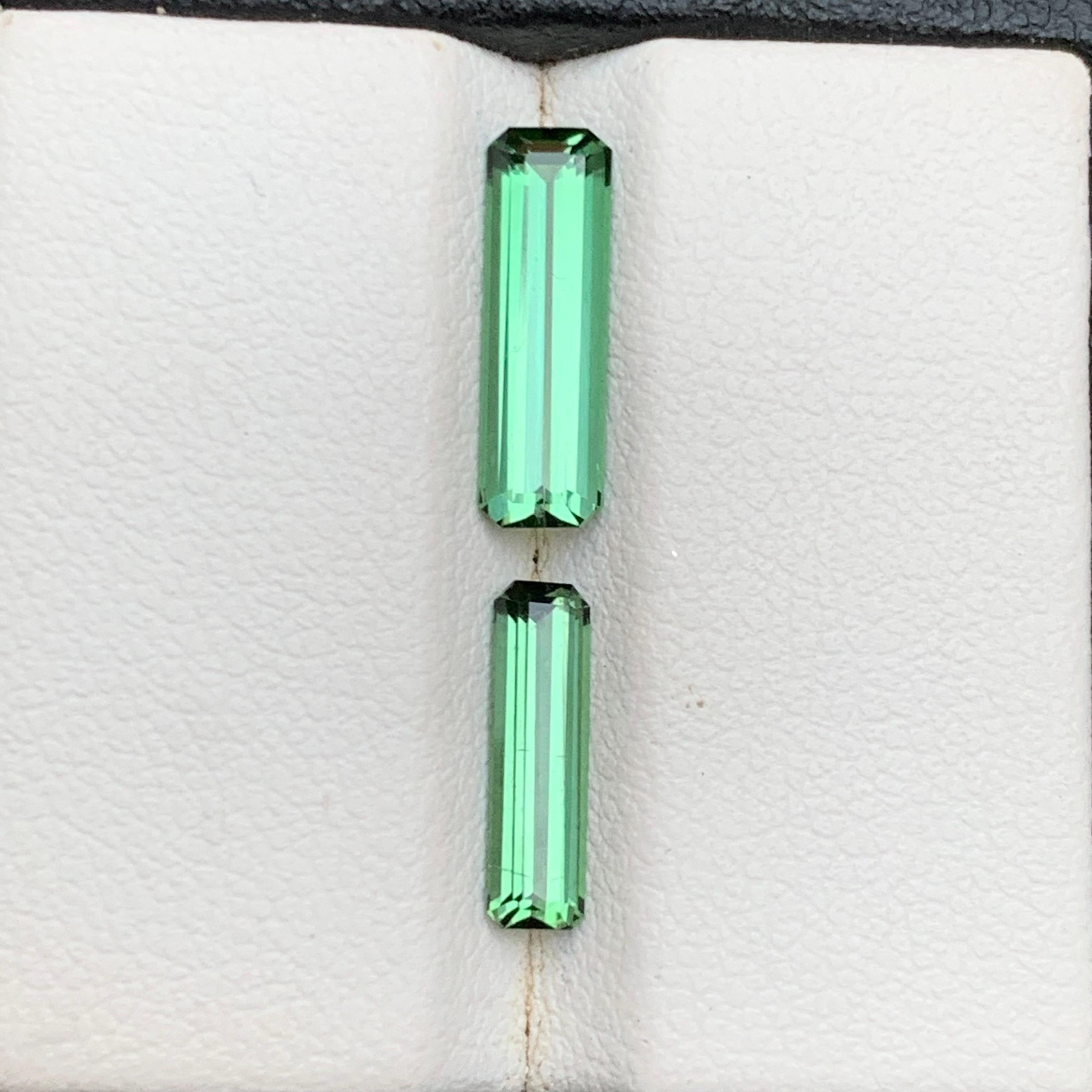 Nature Vibrant Green Tourmaline 2.54 Ct Emerald Cut Loose Gemstones per Jewell in vendita 7