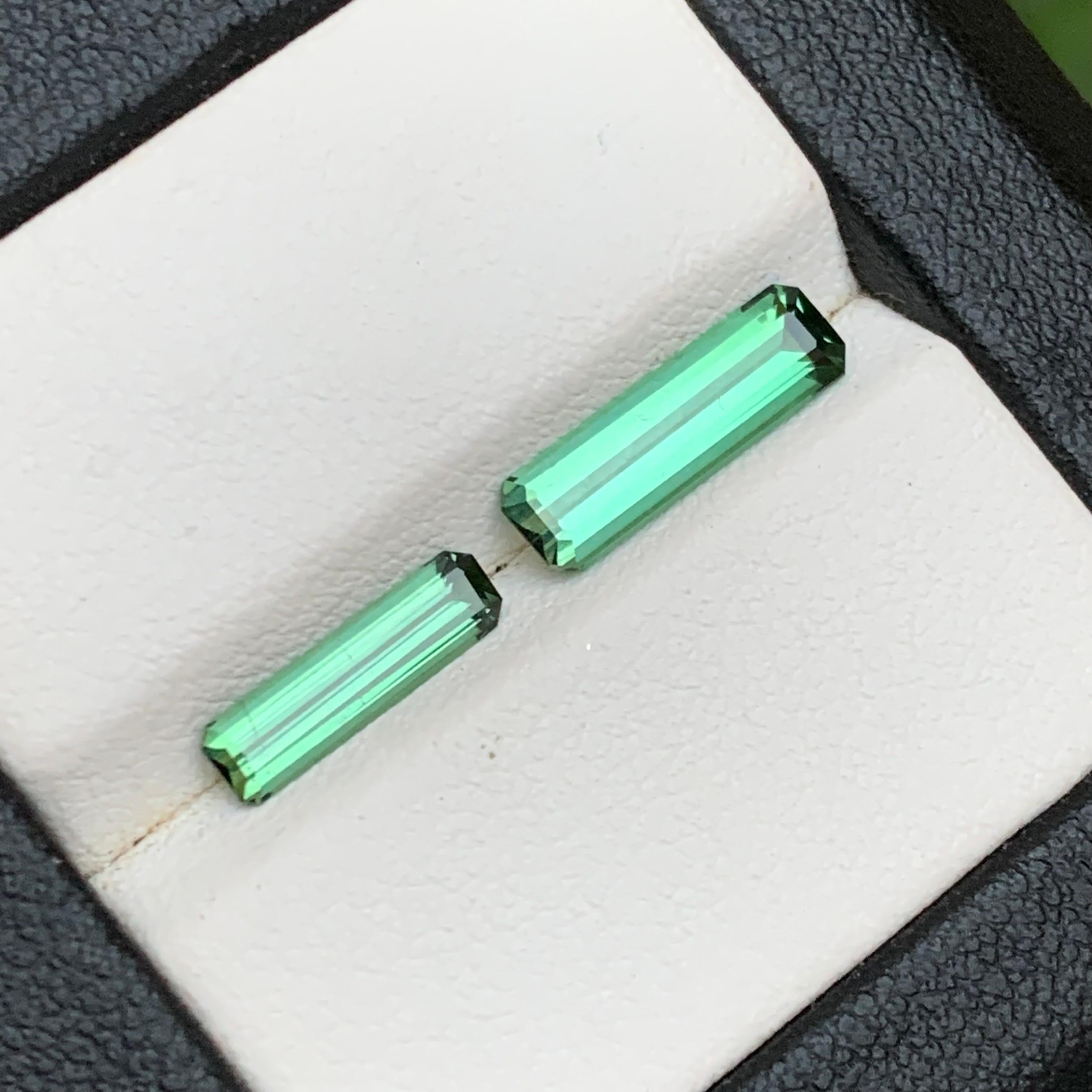 Nature Vibrant Green Tourmaline 2.54 Ct Emerald Cut Loose Gemstones per Jewell in vendita 1