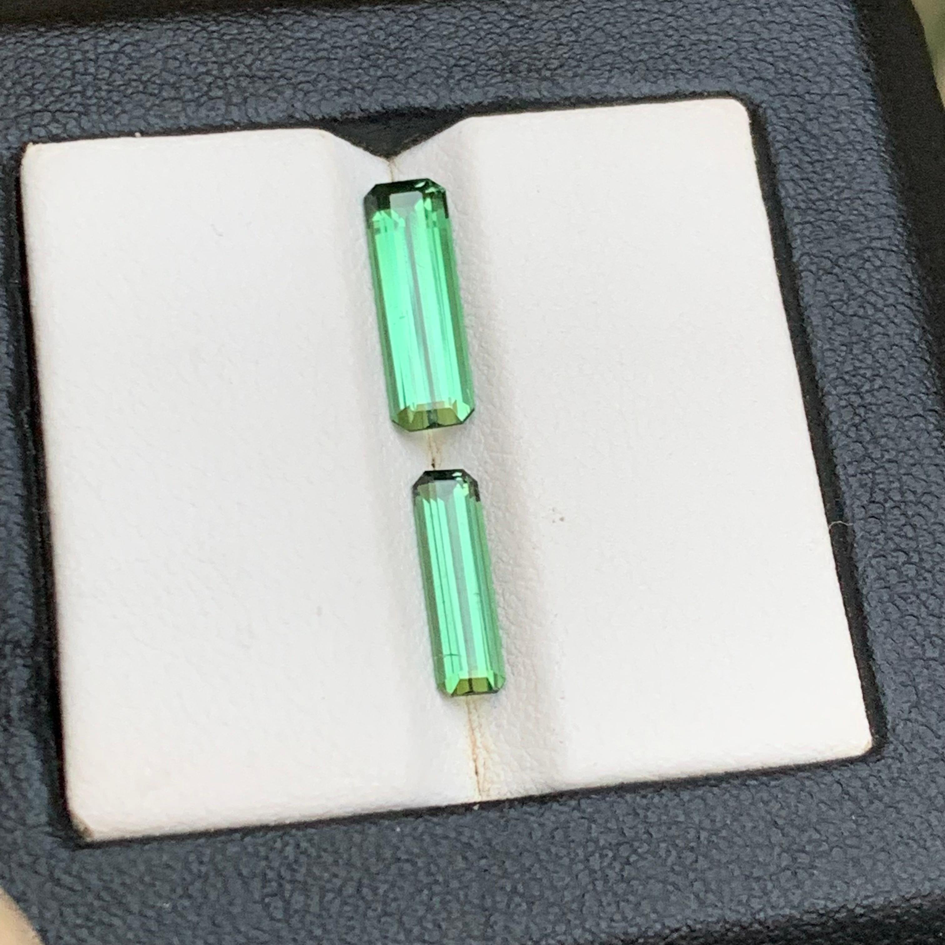 Nature Vibrant Green Tourmaline 2.54 Ct Emerald Cut Loose Gemstones per Jewell in vendita 3