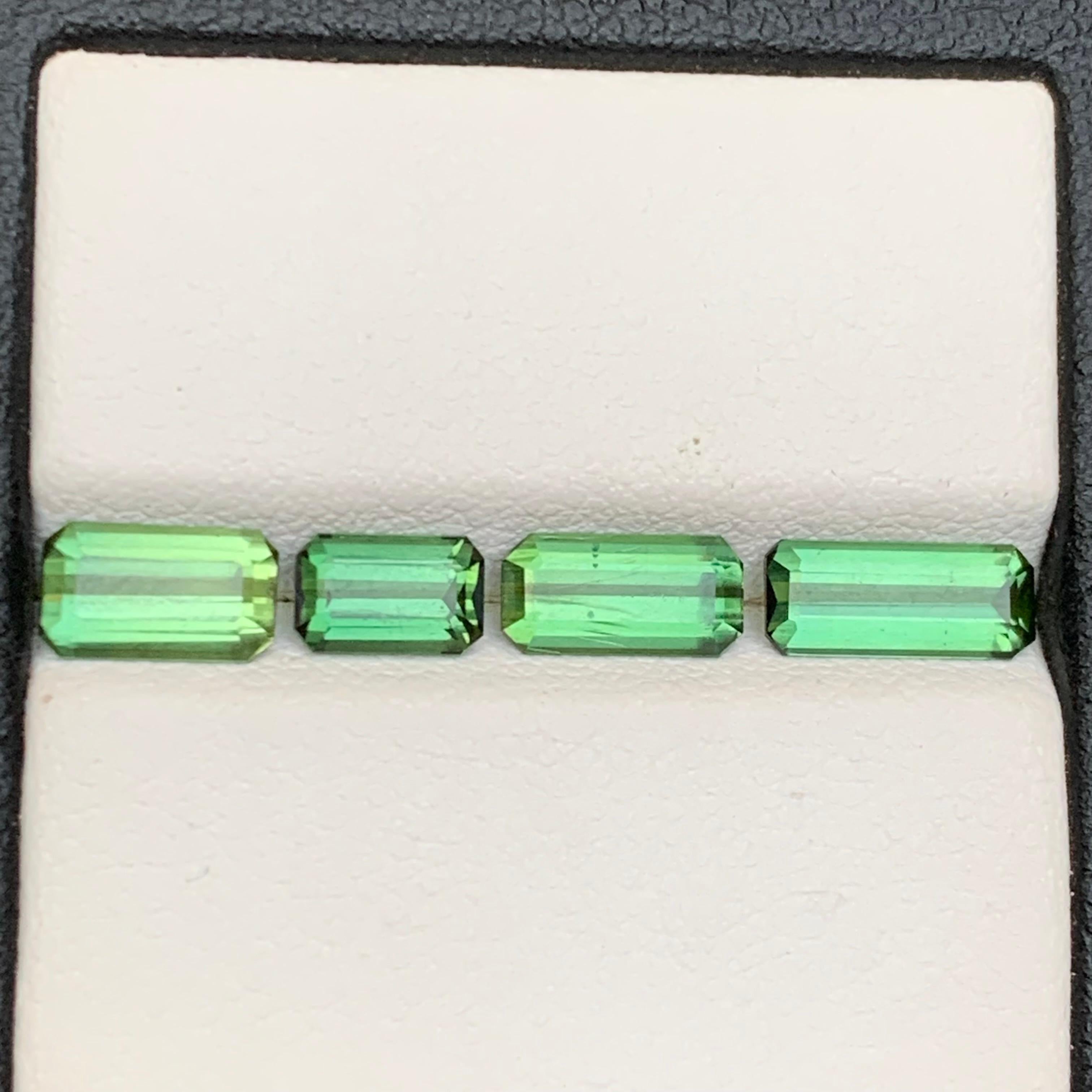 Turmalina verde natural vibrante 3,60 ct talla esmeralda gema suelta paquete-joya en venta 5