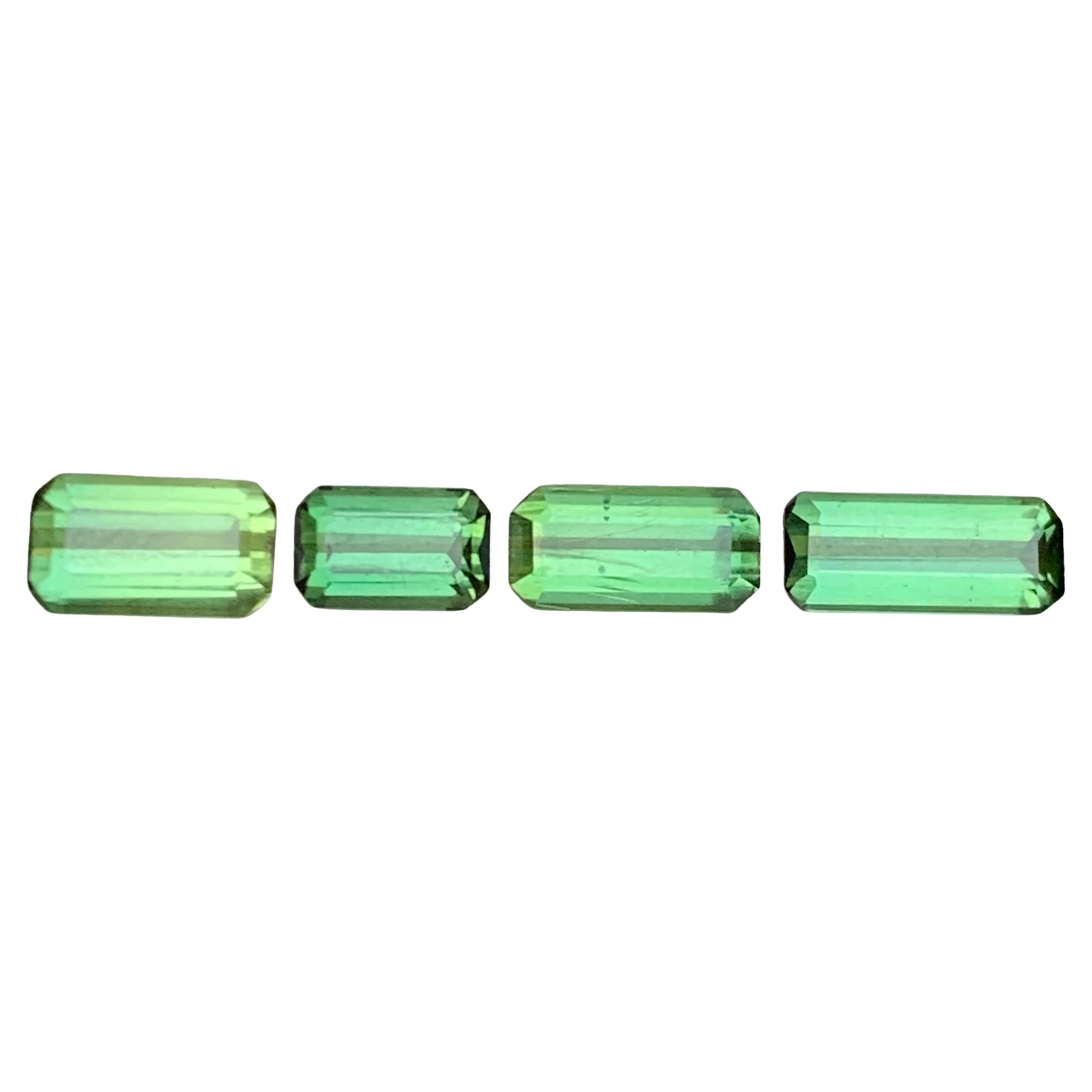 Nature Vibrant Green Tourmaline 3.60 Ct Emerald Cut Loose Gemstone Parcel-Jewel