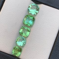 Natürliche Vibrant Green Turmalin Cushion Cut 5,26 Karat Lose Edelsteine Paket
