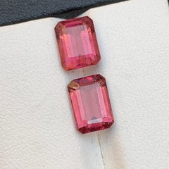 Natural Vibrant Pink Tourmaline Emerald Cut 6.21 Carat Loose Gemstones