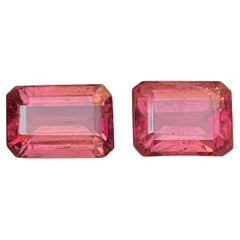 Natural Vibrant Pink Tourmaline Emerald Cut 6.21 Carat Loose Gemstones