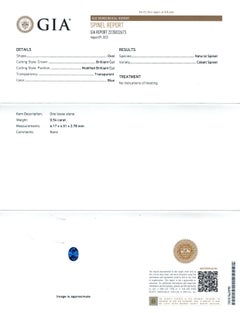 Natural Blue Vietnamese Cobalt Spinel Gemstone 0.54 carats with GIA Report