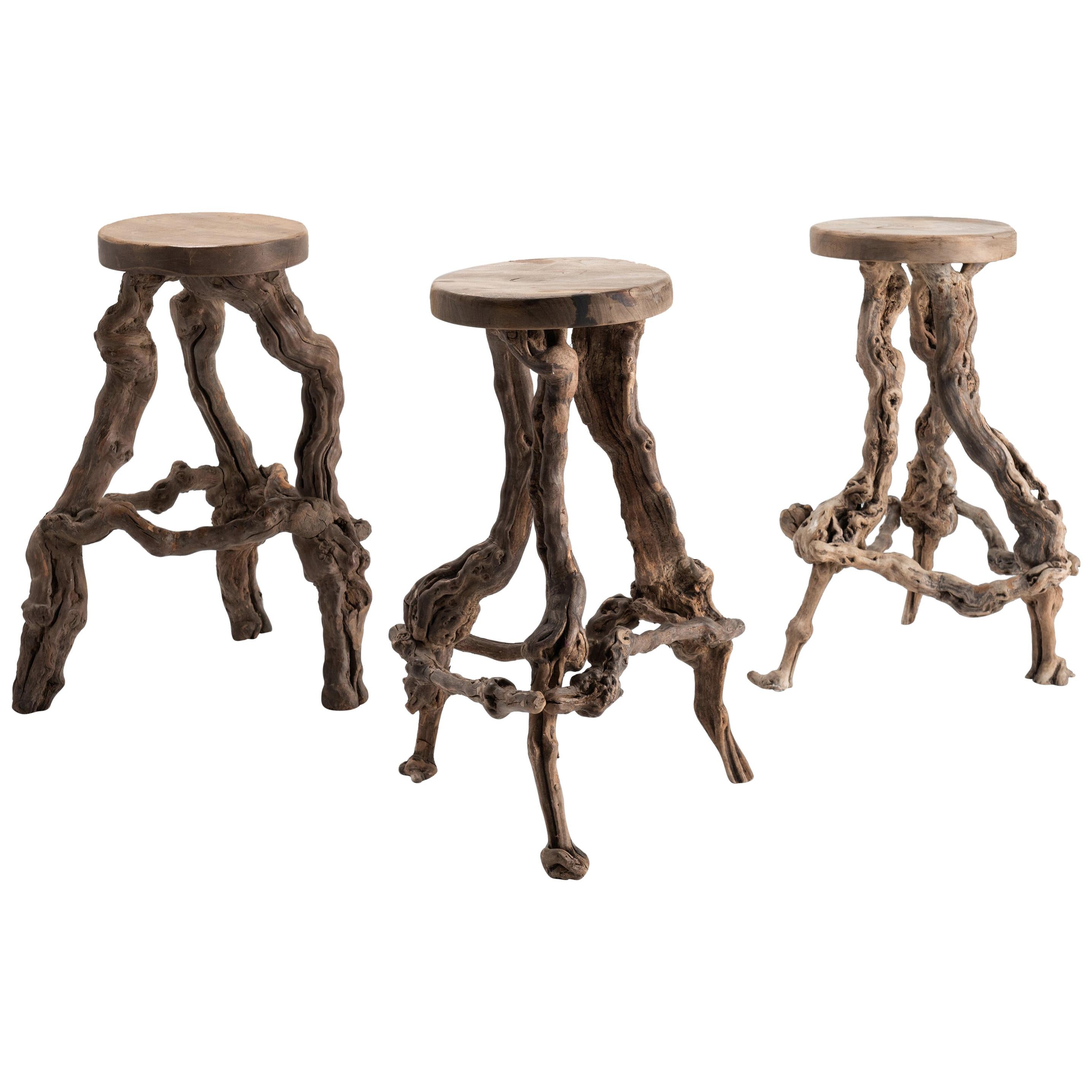 Natural Vine Wood Stools