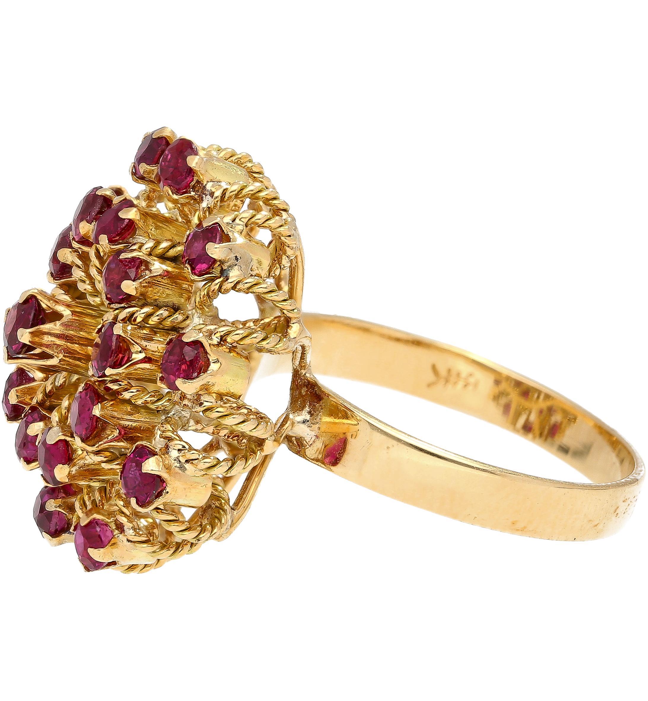 Retro Natural Vintage Circa 1970's 2.50 CTTW Ruby Ring in 