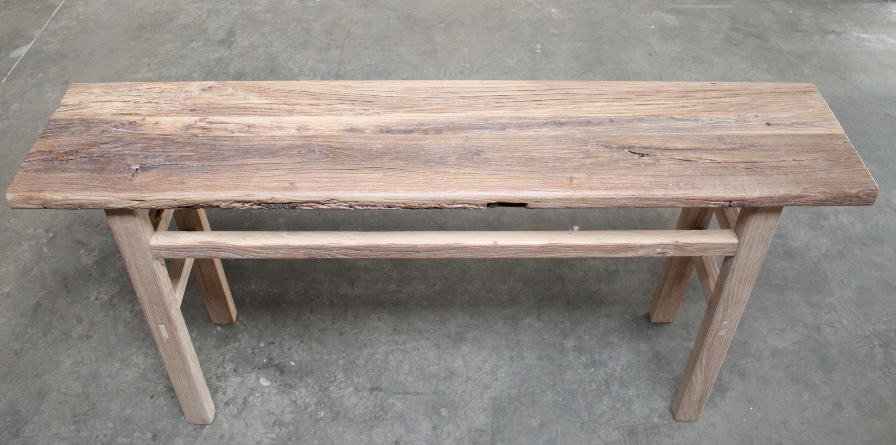 Natural Vintage Reclaimed Elmwood Console Table 1