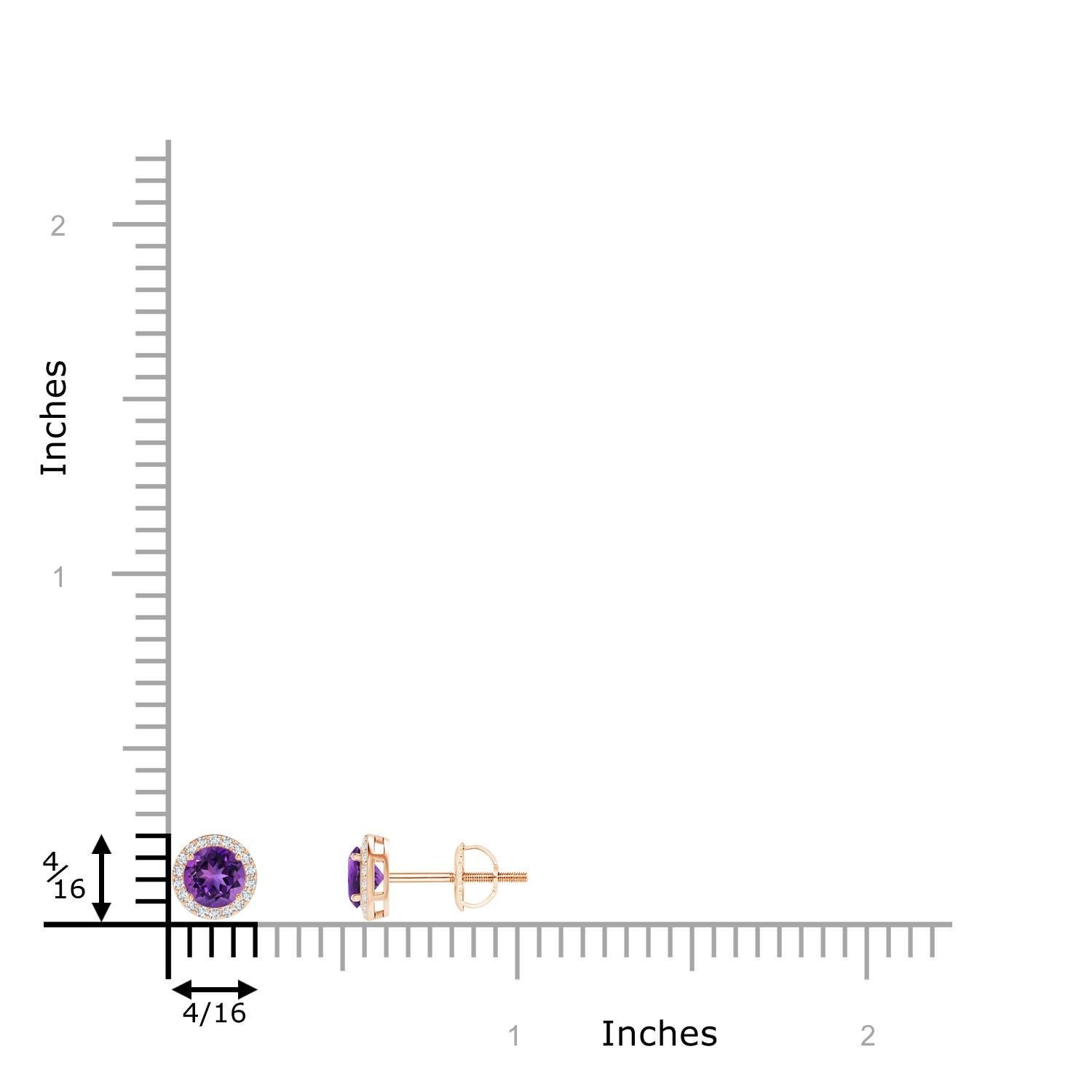 Bezaubernde runde Amethyste sind bei diesem spektakulären Paar Ohrstecker in schimmernde Diamantringe eingefasst. Er hat ein klassisches Aussehen und ist aus 14 Karat Roségold gefertigt. Die Amethyste und Diamanten sind in einer Zackenfassung