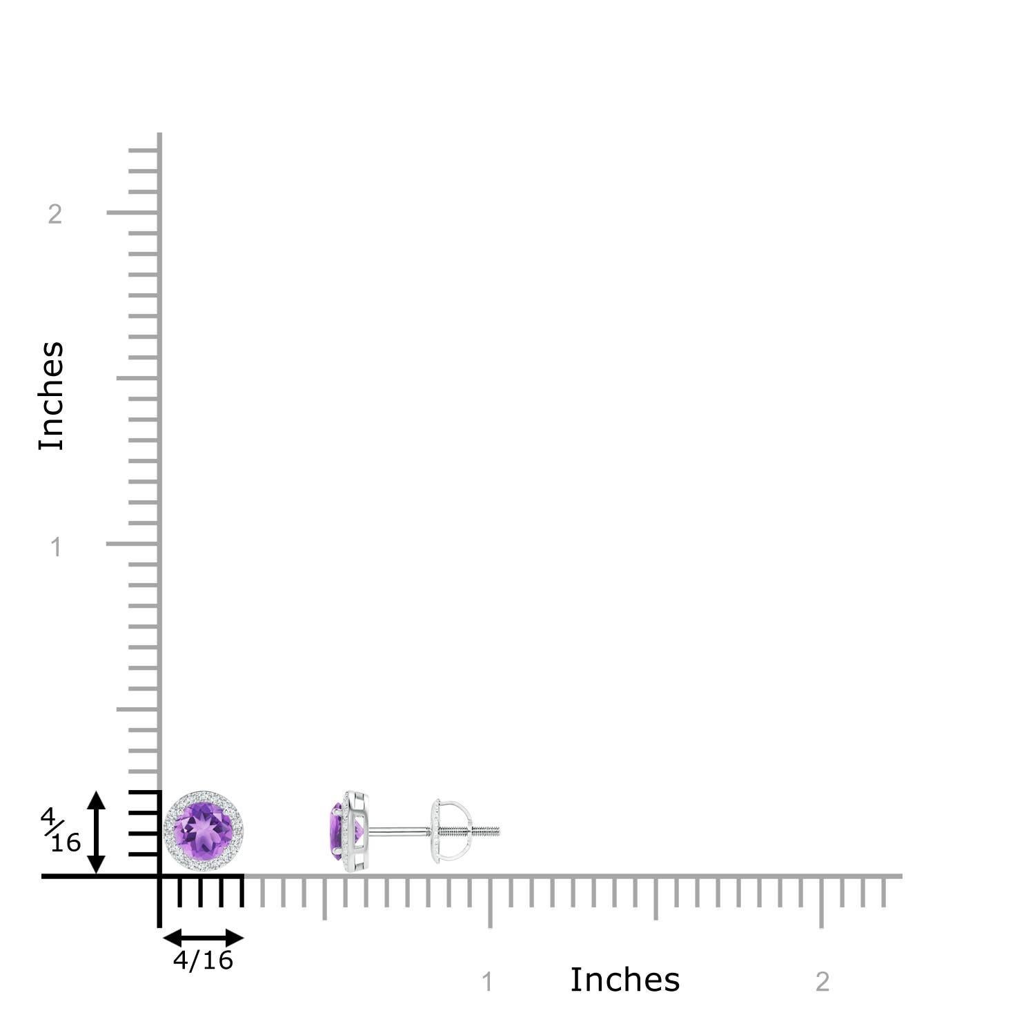 Bezaubernde runde Amethyste sind bei diesem spektakulären Paar Ohrstecker in schimmernde Diamantringe eingefasst. Sie hat ein klassisches Aussehen und ist in Platin gehalten. Die Amethyste und Diamanten sind in einer Zackenfassung gefasst und