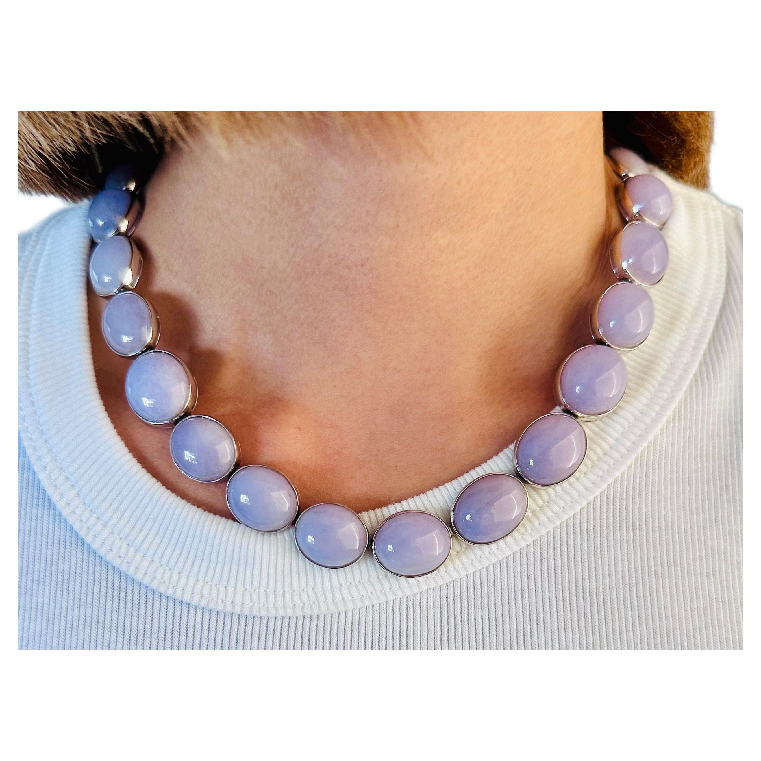 Natural Violet Jadeite Jade 18k Diamond Necklace