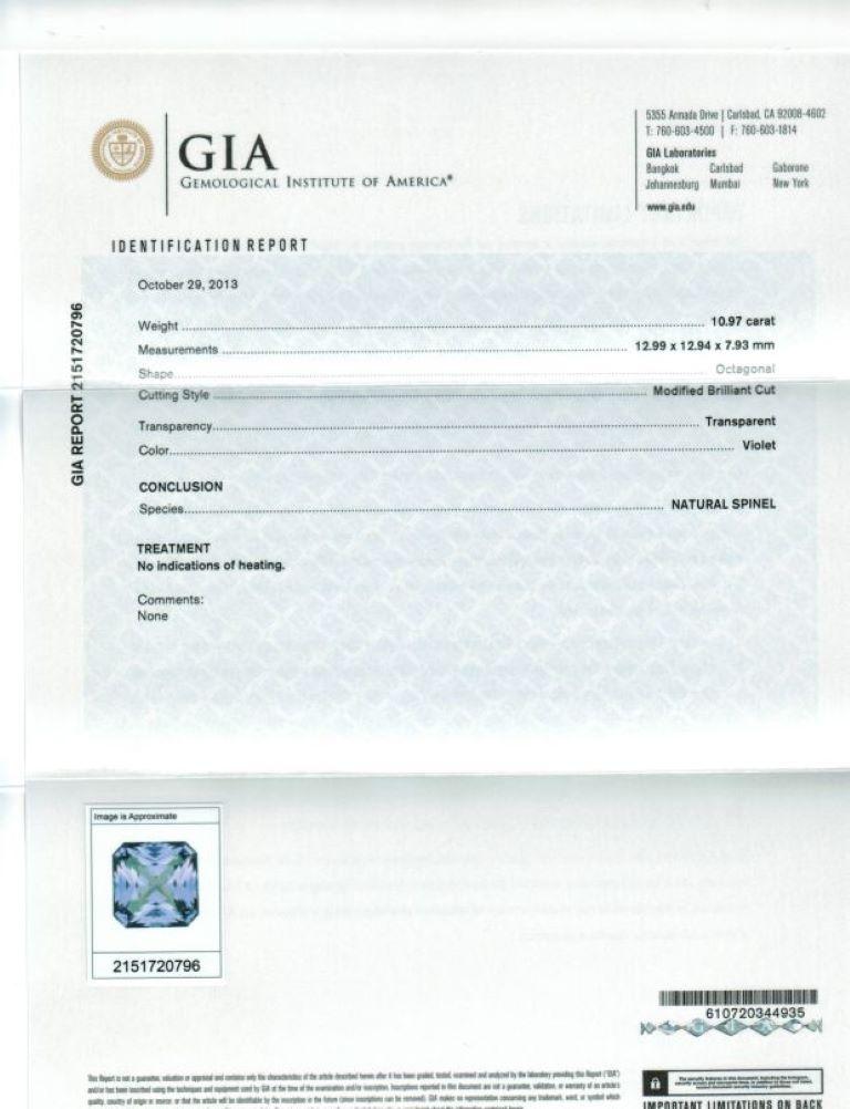 Natürlicher violetter Spinell Edelstein 10,97 Karat / JupiterGem (Gemischter Schliff) im Angebot