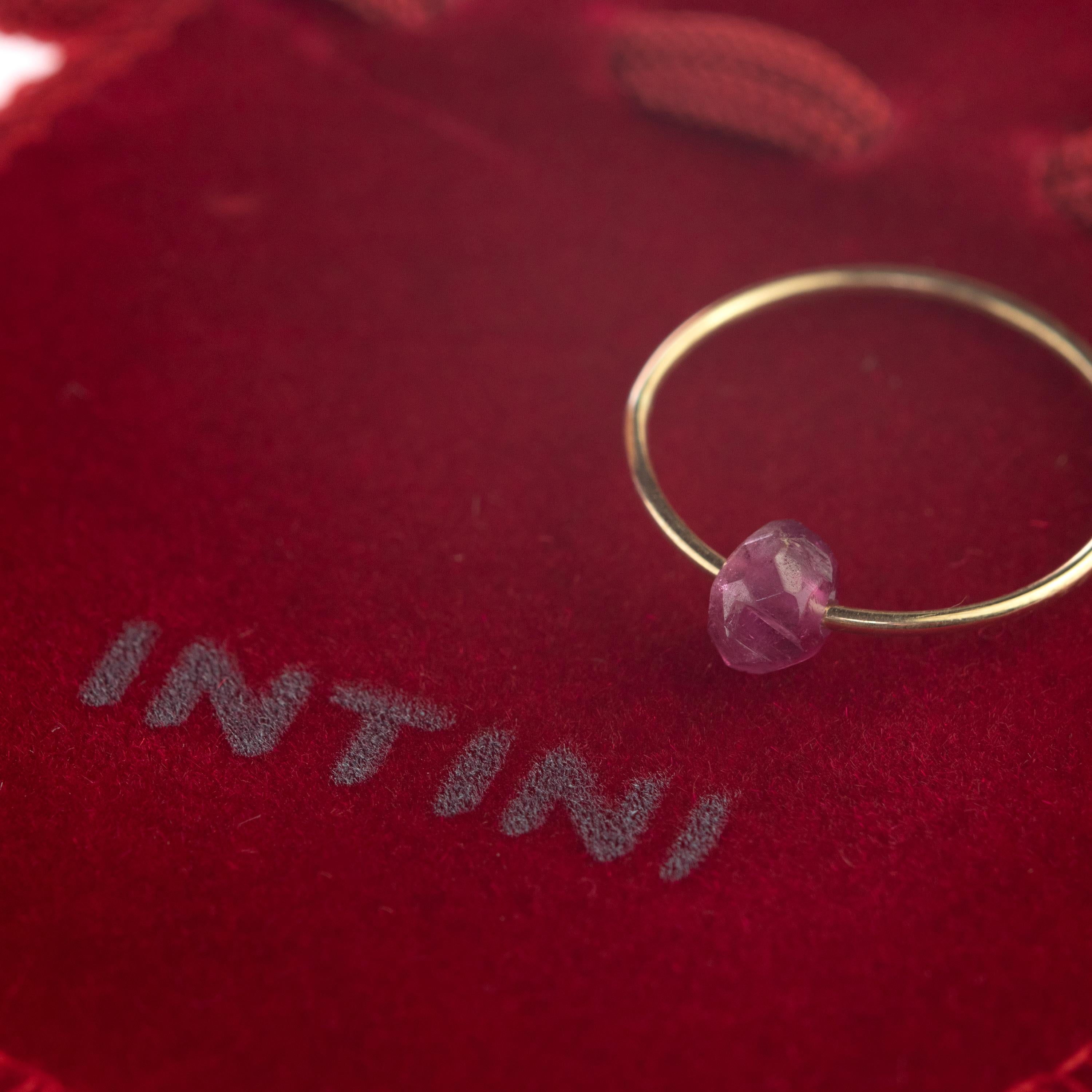 Bague Planet Boho en or 18 carats avec tourmaline violette naturelle et aigue-marine naturelle en vente 3