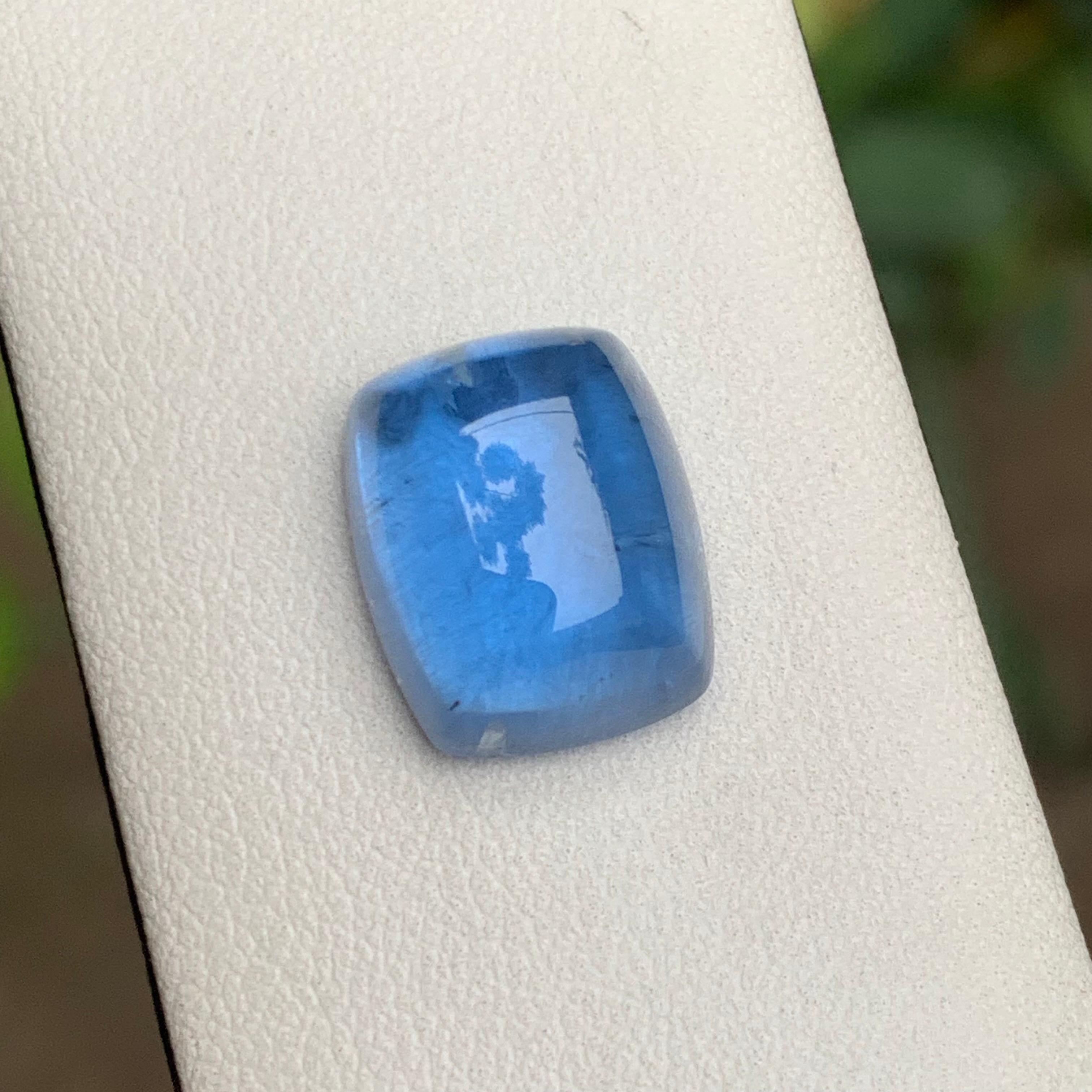Aguamarina Azul Viva Natural 12.67 Ct Cabujón Gema Suelta para Anillo Joyería en venta 5