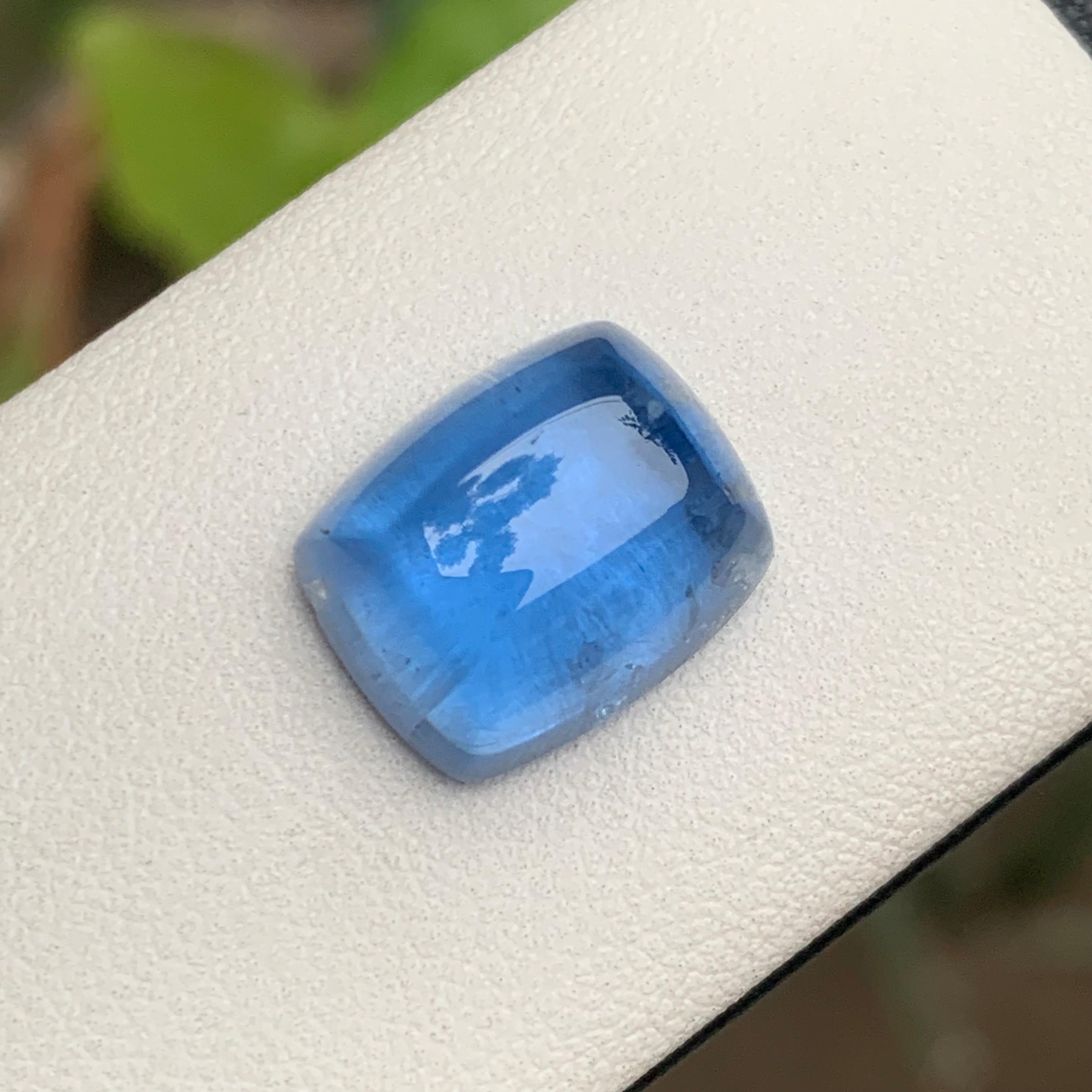 Aguamarina Azul Viva Natural 12.67 Ct Cabujón Gema Suelta para Anillo Joyería Contemporáneo en venta
