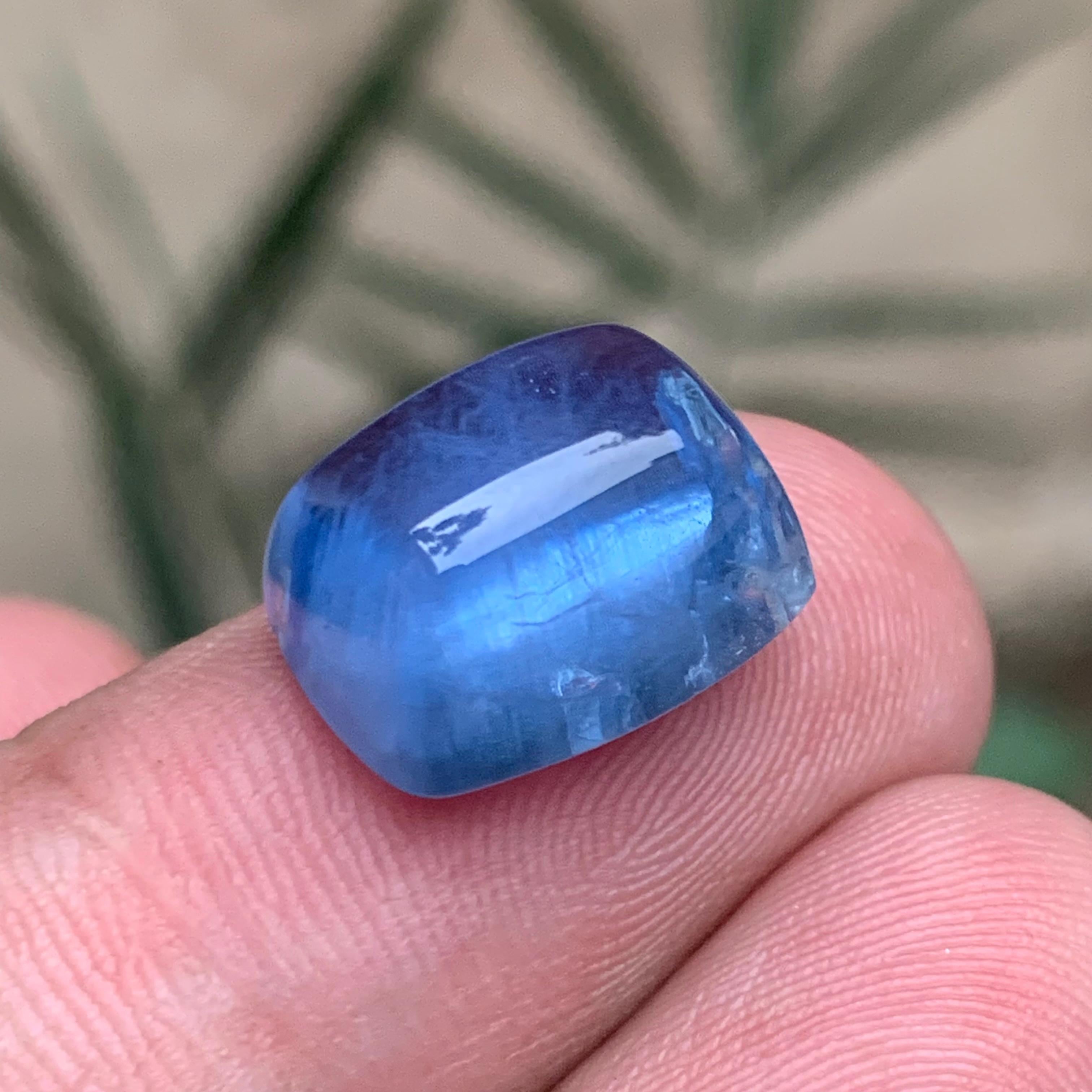Aguamarina Azul Viva Natural 12.67 Ct Cabujón Gema Suelta para Anillo Joyería en venta 1