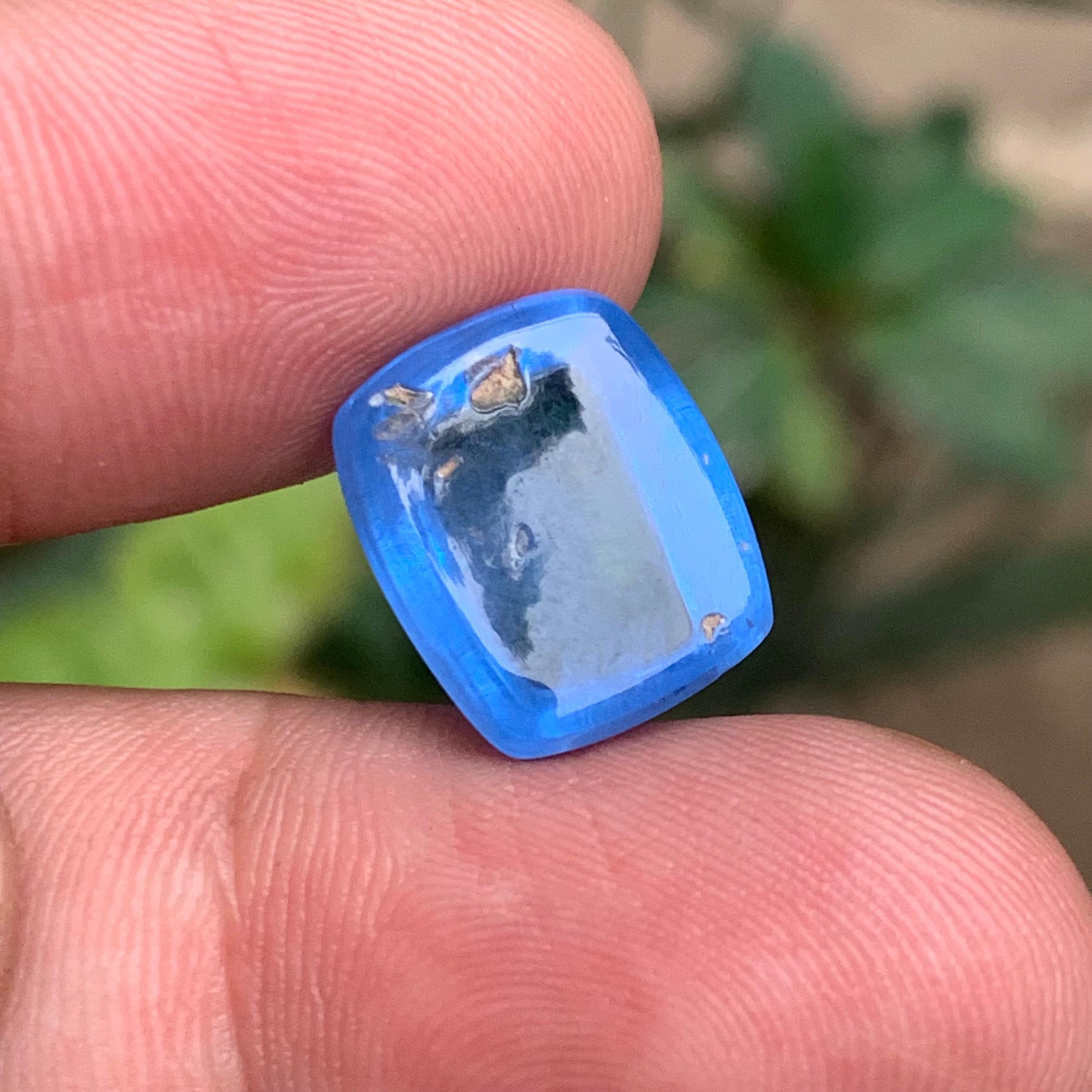 Aguamarina Azul Viva Natural 12.67 Ct Cabujón Gema Suelta para Anillo Joyería en venta 2