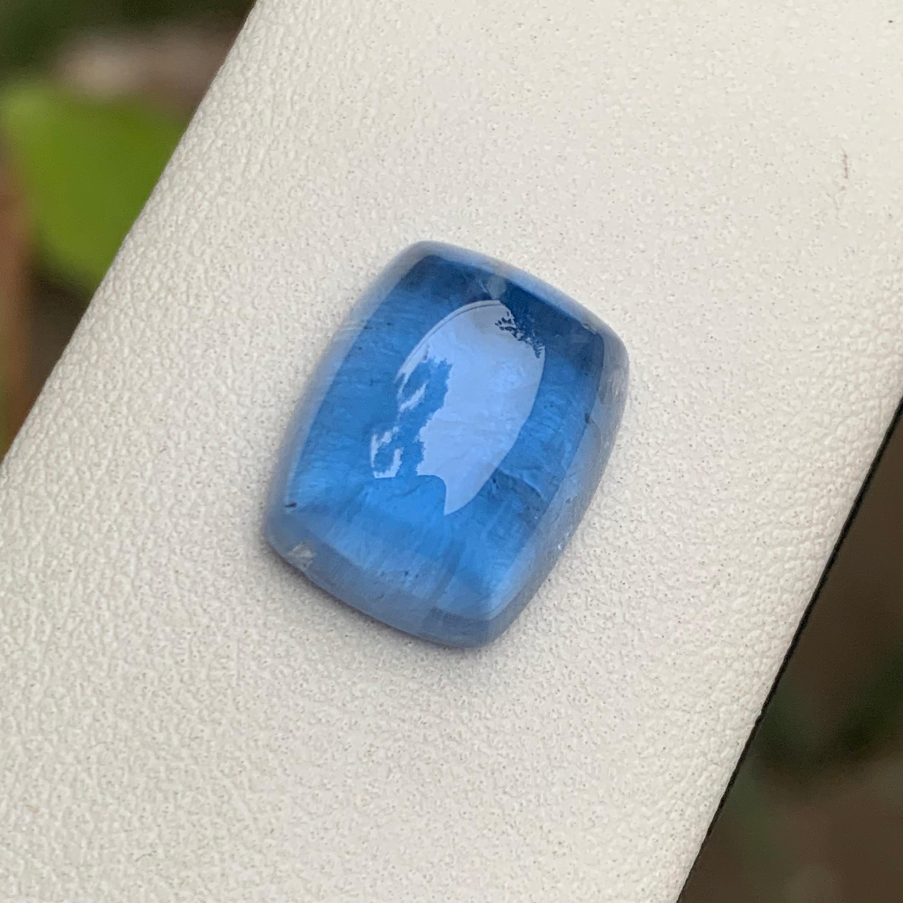 Aguamarina Azul Viva Natural 12.67 Ct Cabujón Gema Suelta para Anillo Joyería en venta 4
