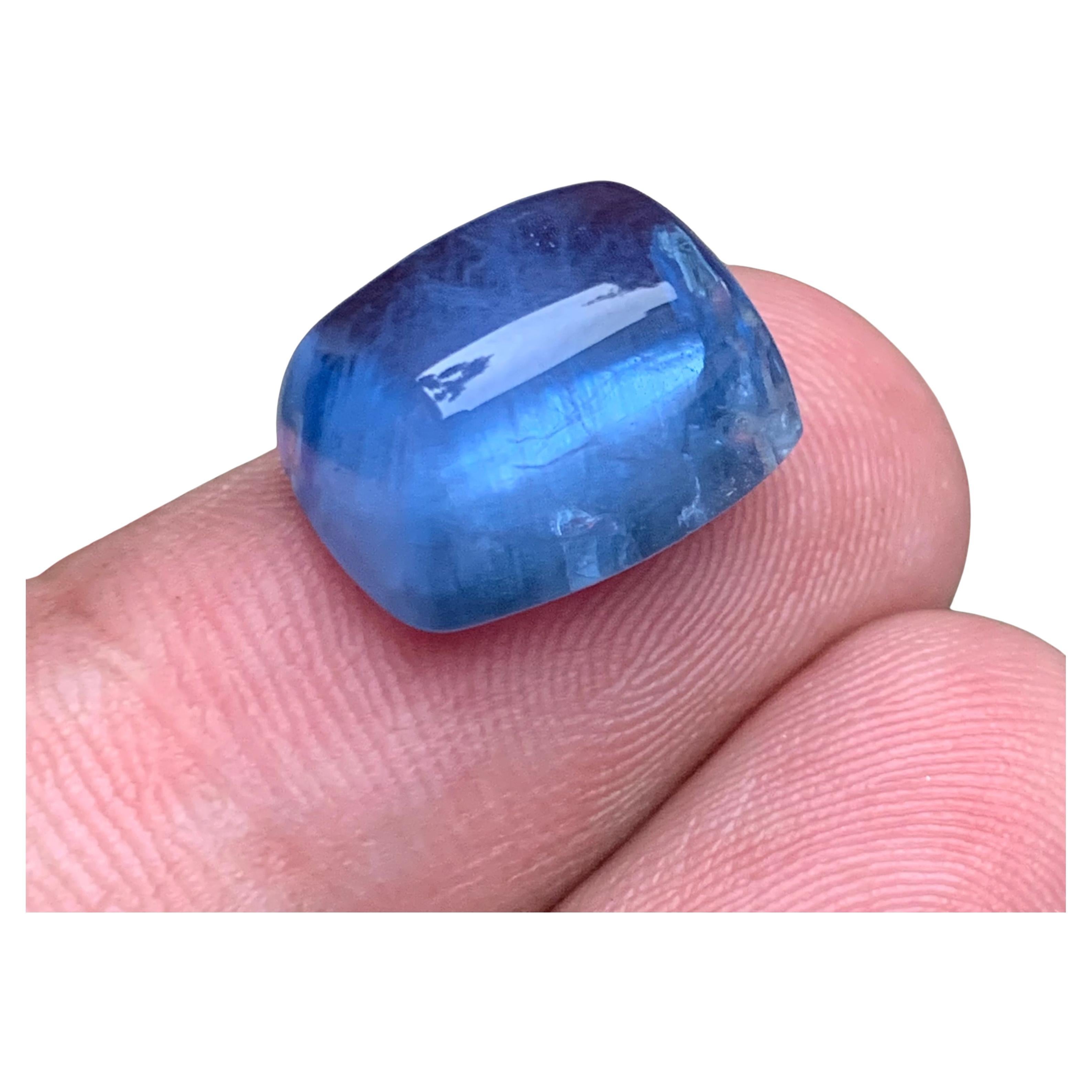 Aguamarina Azul Viva Natural 12.67 Ct Cabujón Gema Suelta para Anillo Joyería