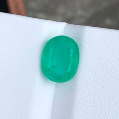 Natural Vivid Bluish Green Emerald 4.54 Ct Oval Cut Loose Gemstone for Ring