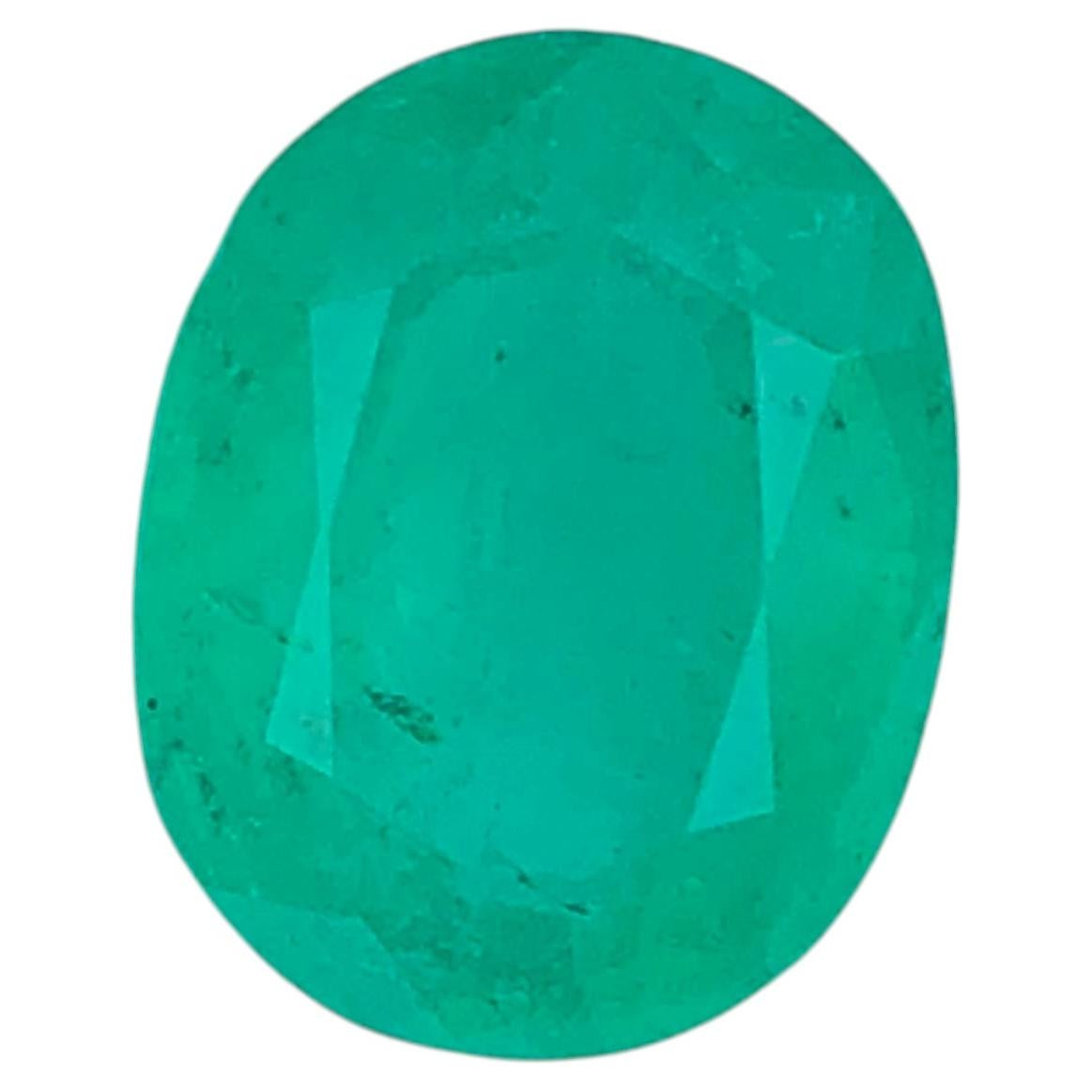 Natural Vivid Bluish Green Emerald 4.54 Ct Oval Cut Loose Gemstone for Ring