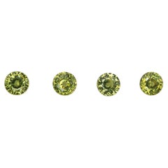 Natural Vivid Green Demantoid Garnet 4mm Round Cut Loose Gemstone for Jewelry