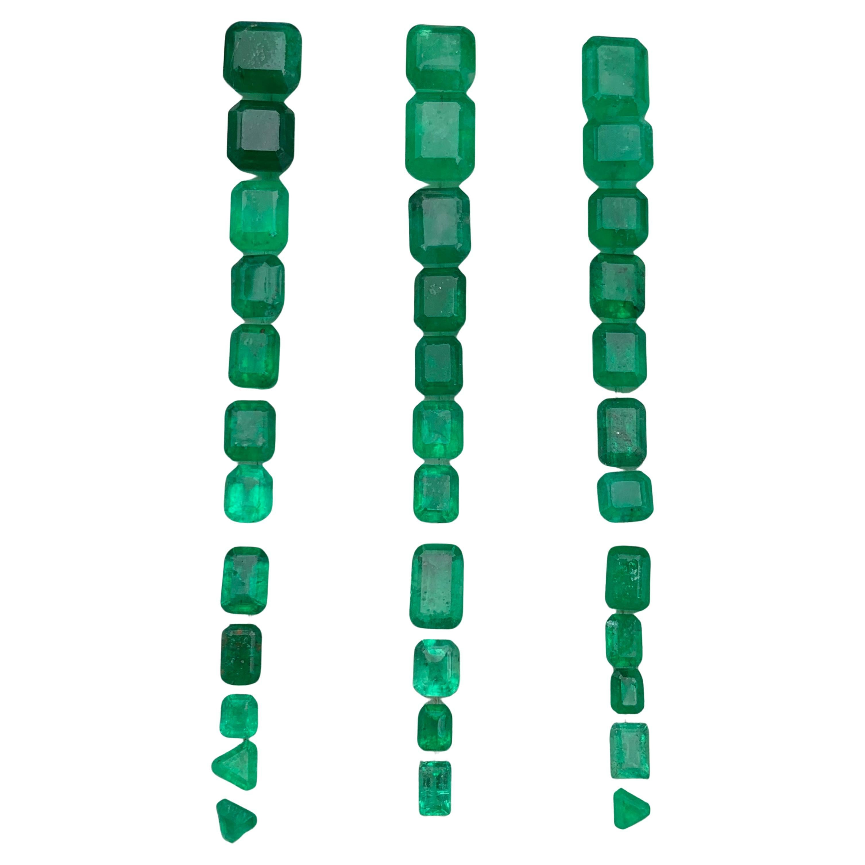 Natural Vivid Green Emerald 20.43 Ct Loose Gemstones Jewelry Size Lot from Swat