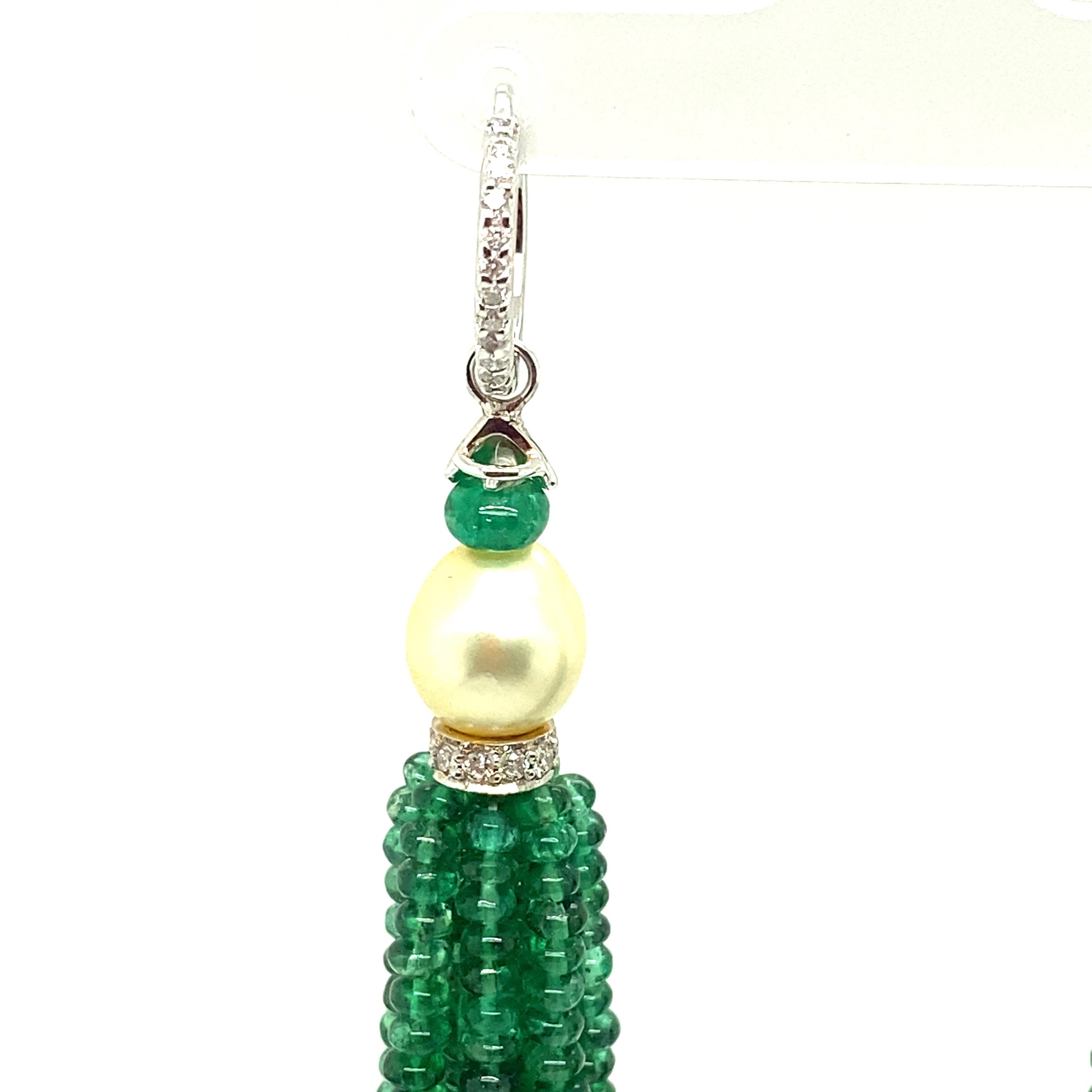 green pearl drop earrings