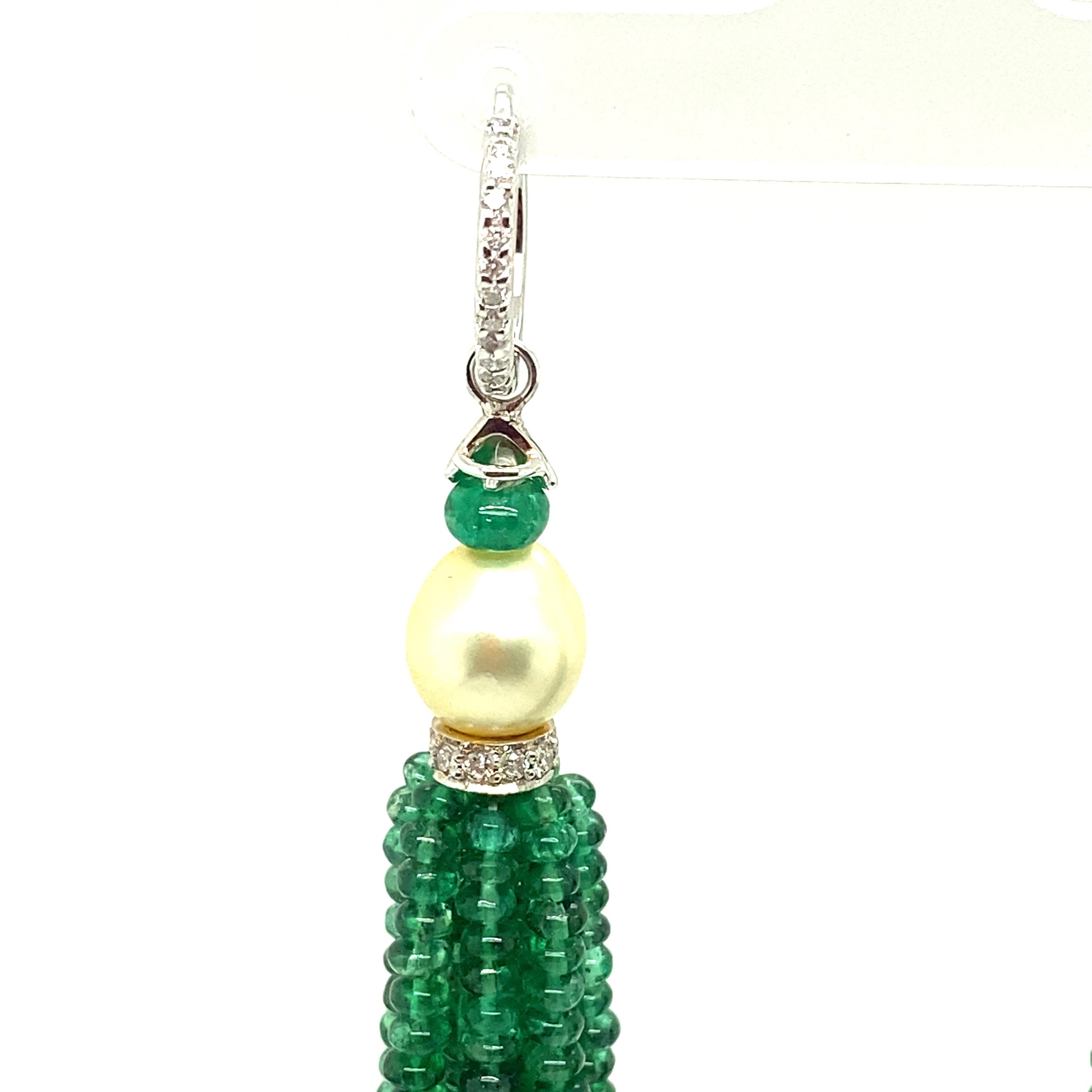 emerald green tassel earrings