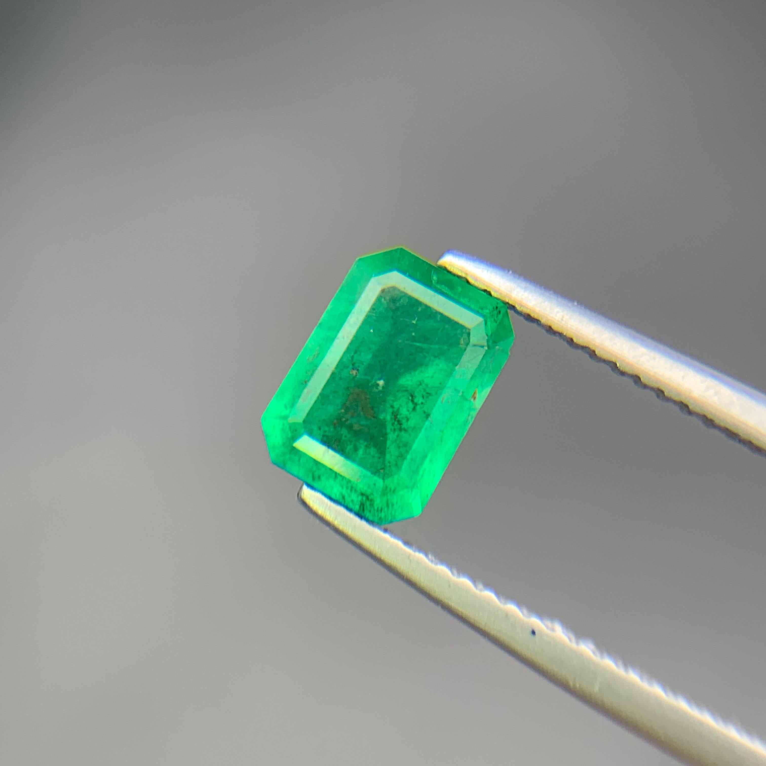 Natural Vivid Green Emerald Loose Gemstone 1.43 Ct Emerald Cut-for Ring Jewelry in vendita 6
