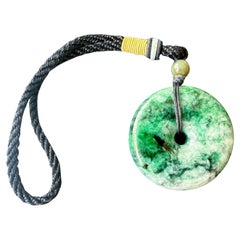 Gema suelta de jade donut verde vivo natural, fabricación de joyas