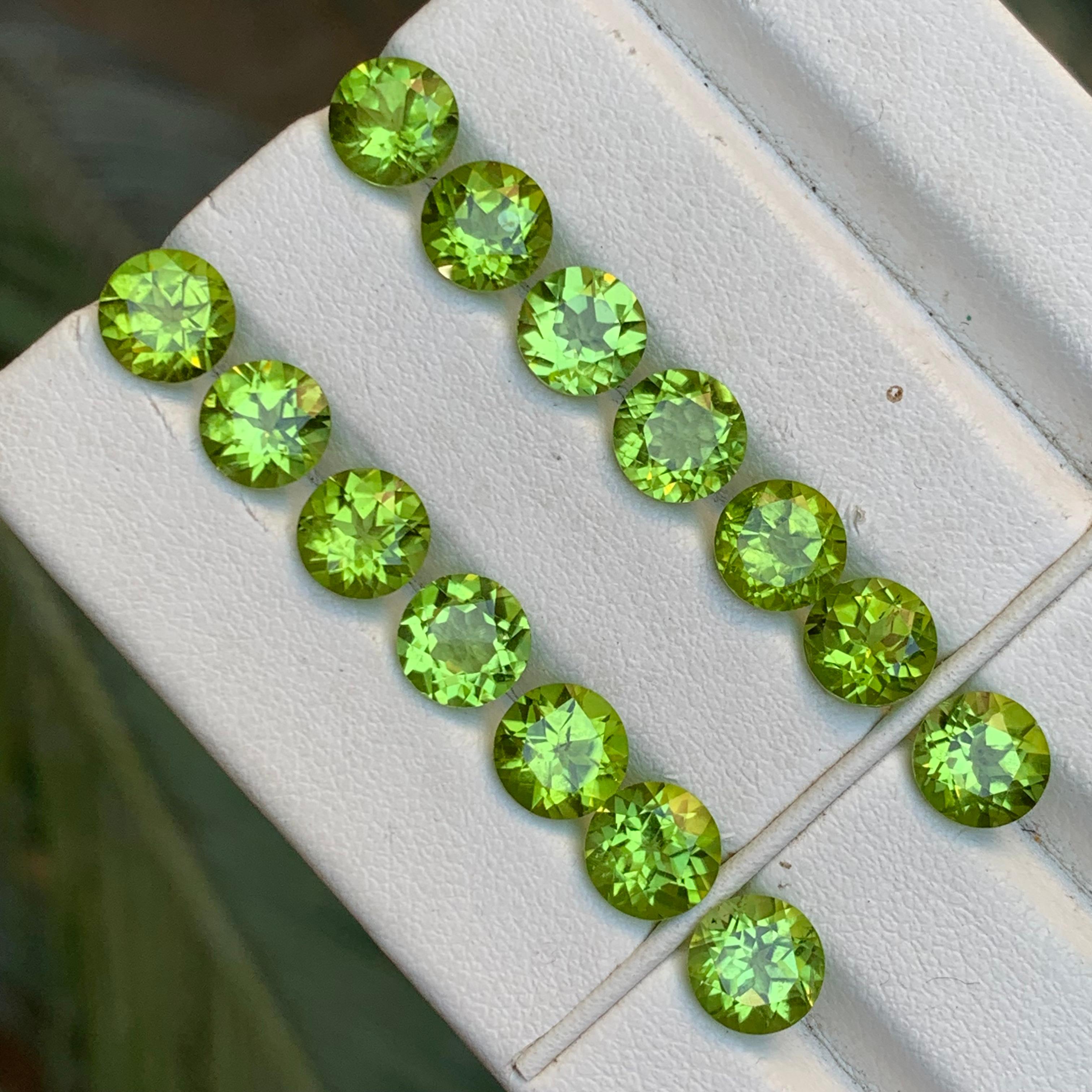 Taille ronde Paires de pierres précieuses en vrac Greene & Greene Greene Naturelles 20.74 Ct Round Brilliante Cut Loose Gemstone Pairs en vente